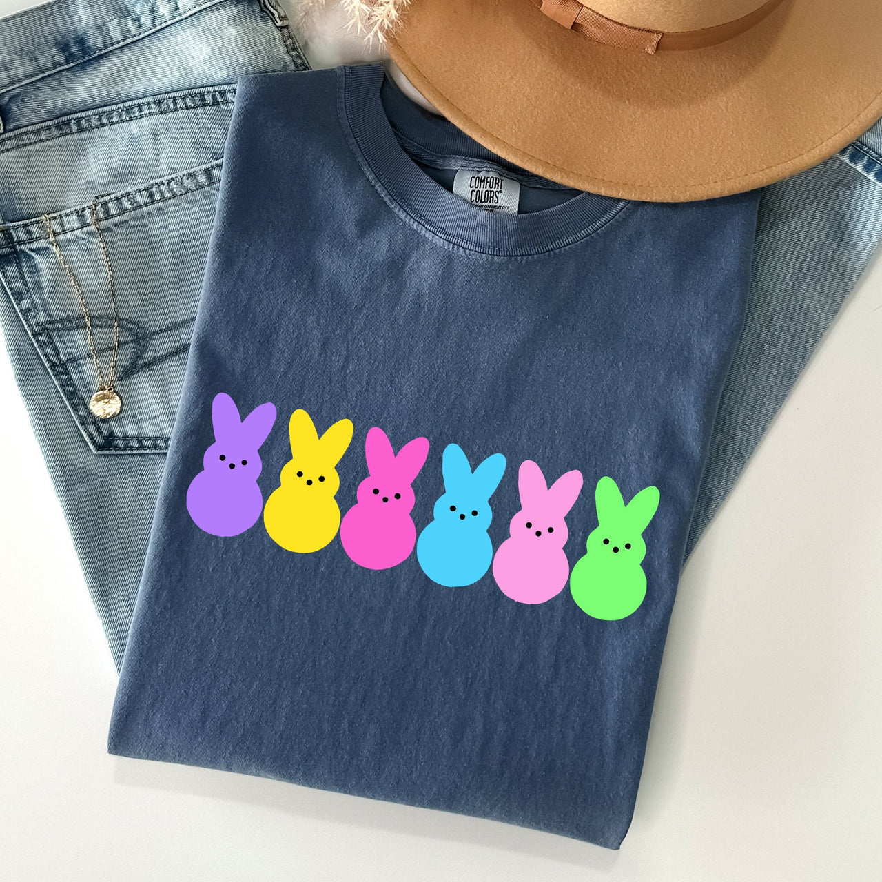 Retro Peeps Easter Candy Rabbit Bunny Nostalgic Pop Art Holiday Design Comfort Colors Tee