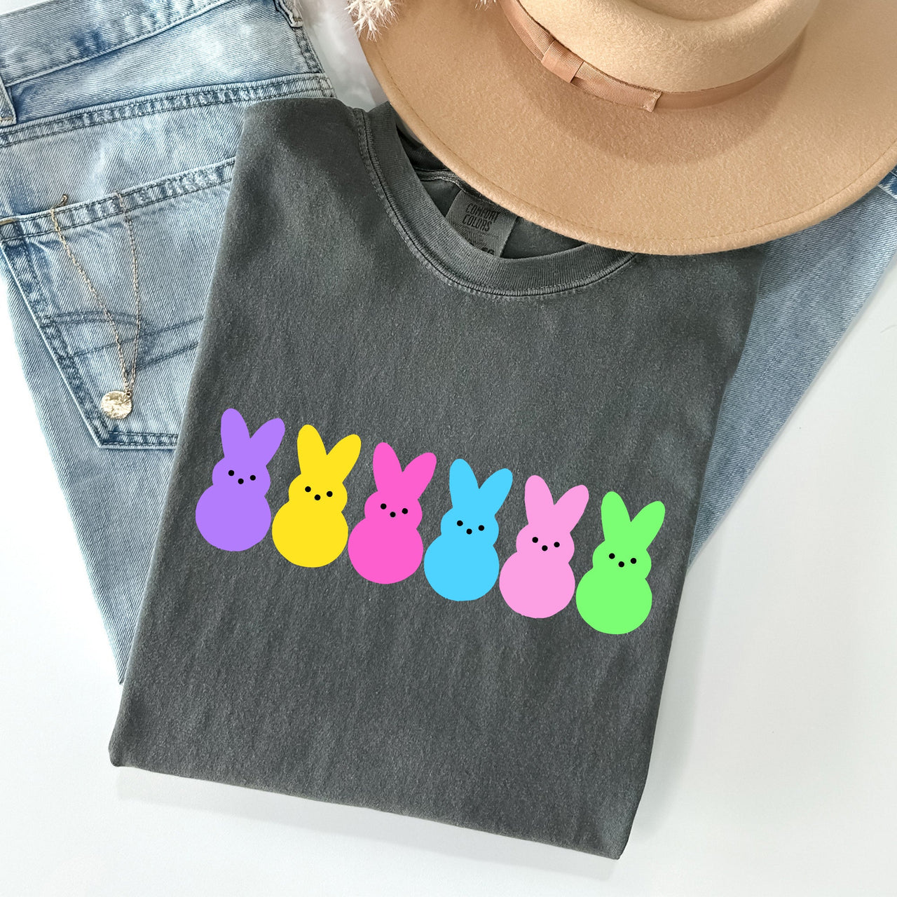 Retro Peeps Easter Candy Rabbit Bunny Nostalgic Pop Art Holiday Design Comfort Colors Tee