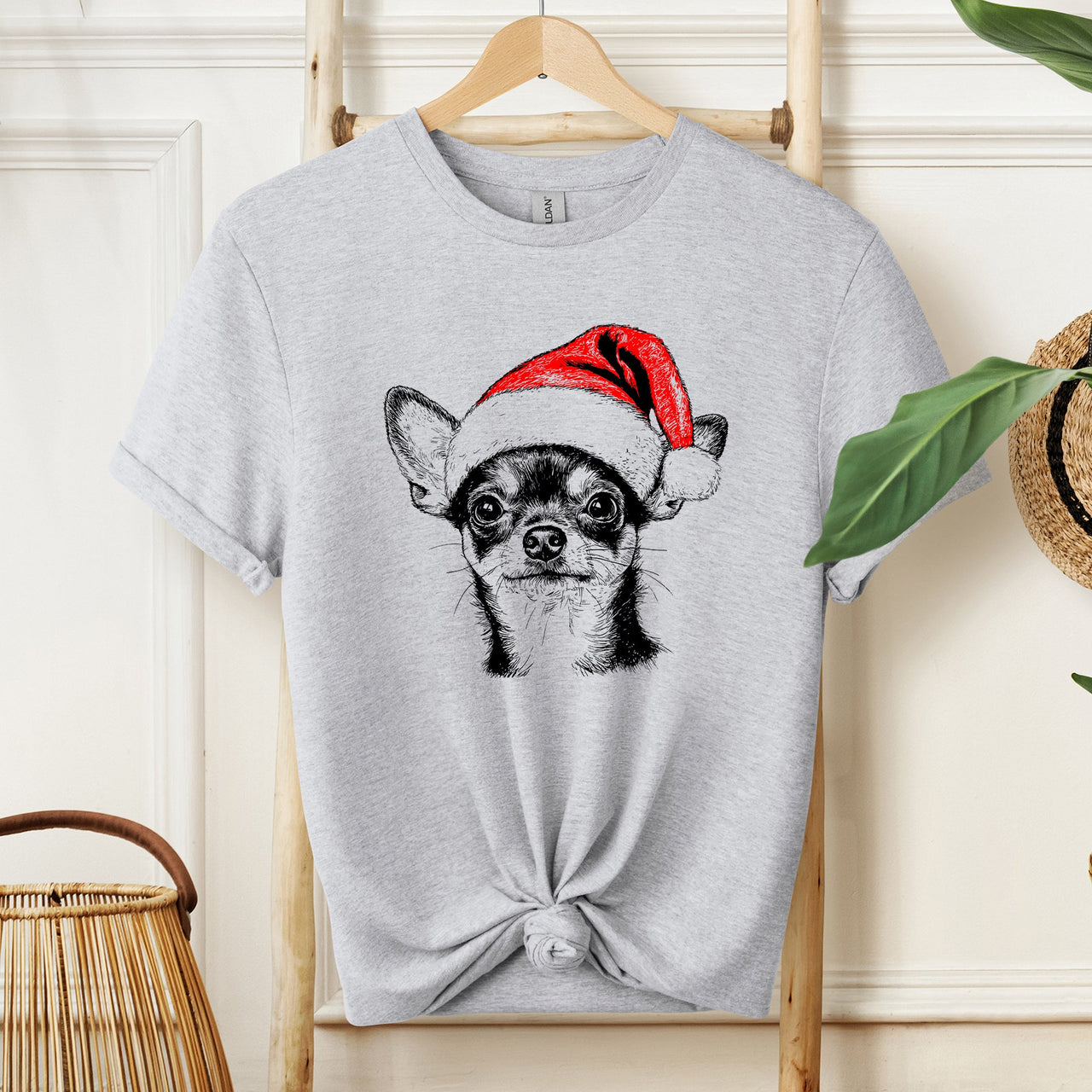Chihuahua Santa Christmas Dog Lover Festive Paws Edition Premium Comfort Colors Tee