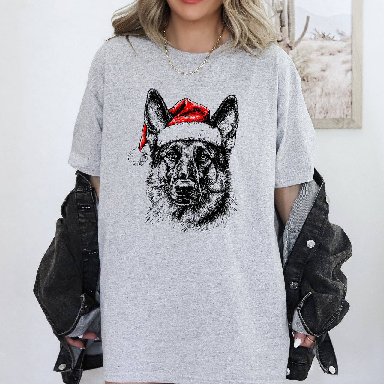German Shepherd Santa Christmas Dog Lover Holiday Edition Premium Comfort Colors Tee