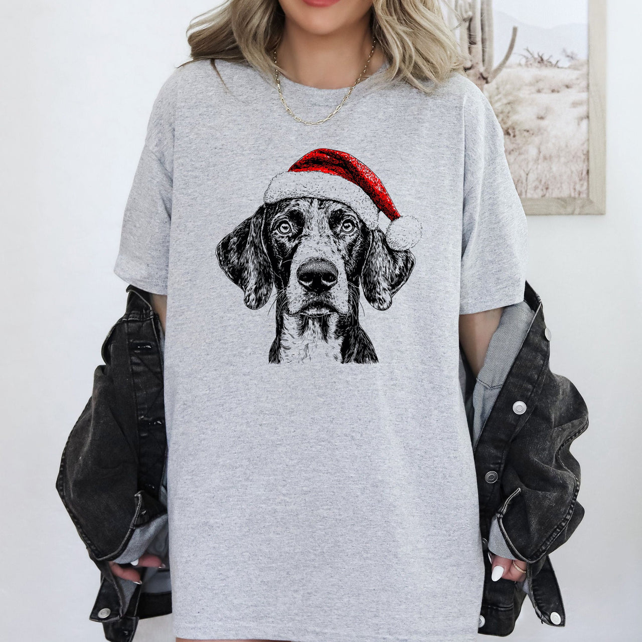 German Shorthaired Santa Dog Christmas Dog Lover Pet Holiday Edition Comfort Colors Tee