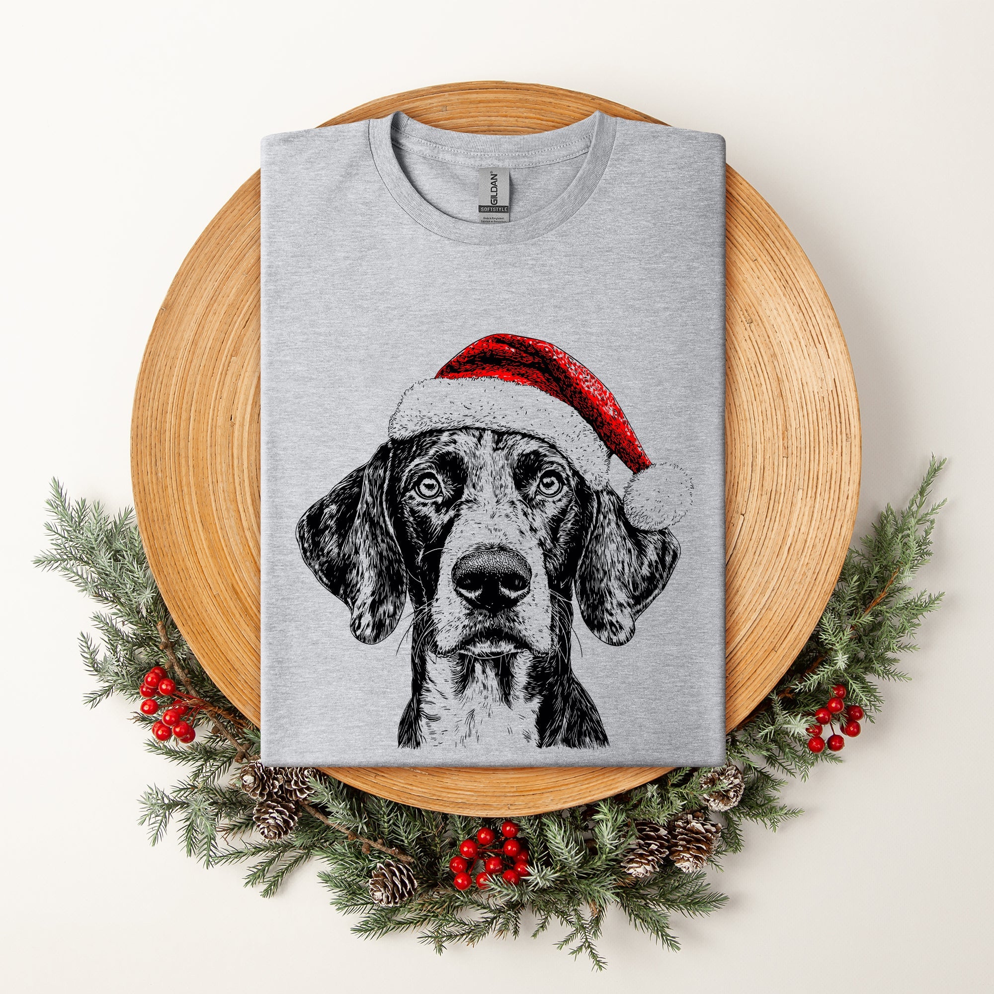 German Shorthaired Santa Dog Christmas Dog Lover Pet Holiday Edition Comfort Colors Tee