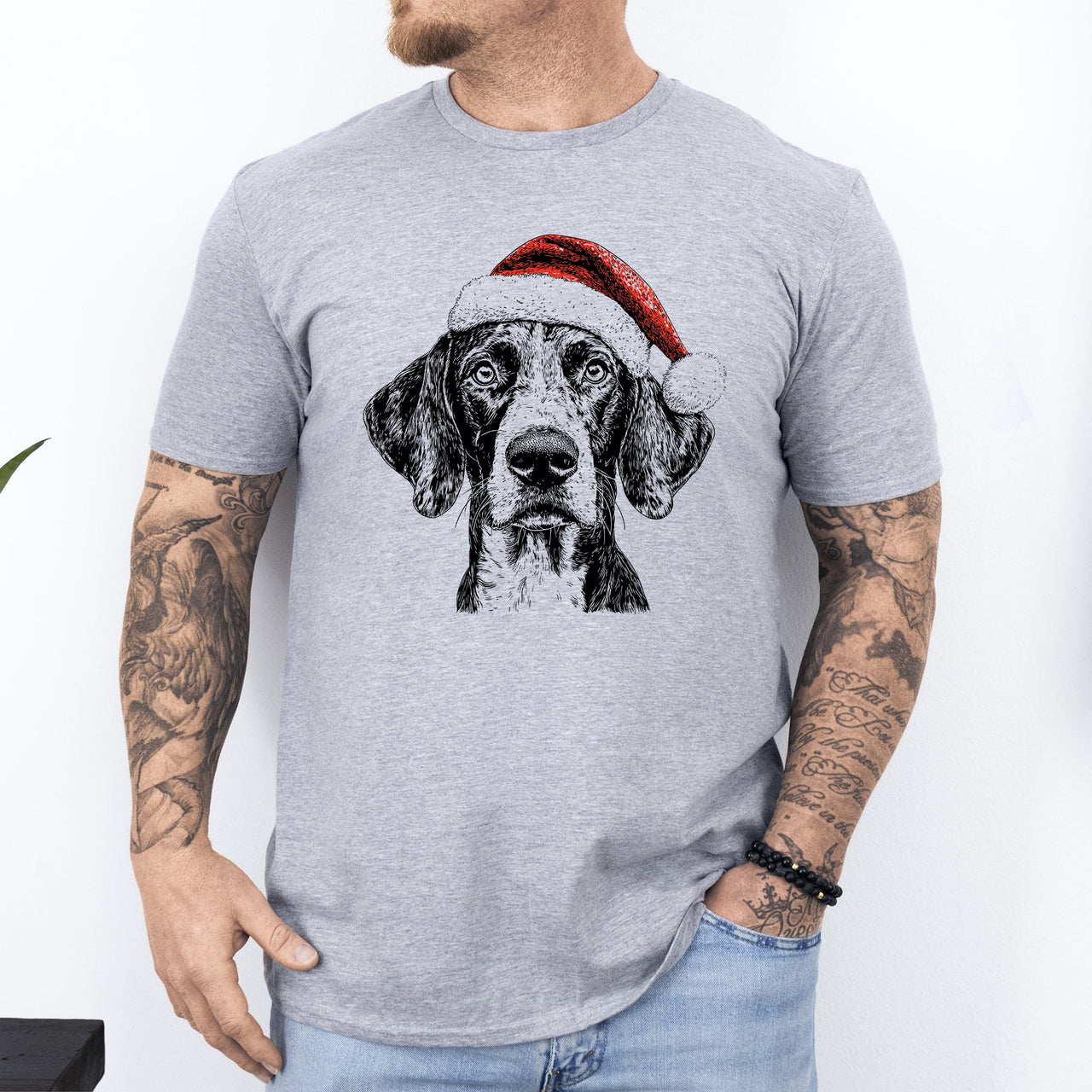 German Shorthaired Santa Dog Christmas Dog Lover Pet Holiday Edition Comfort Colors Tee