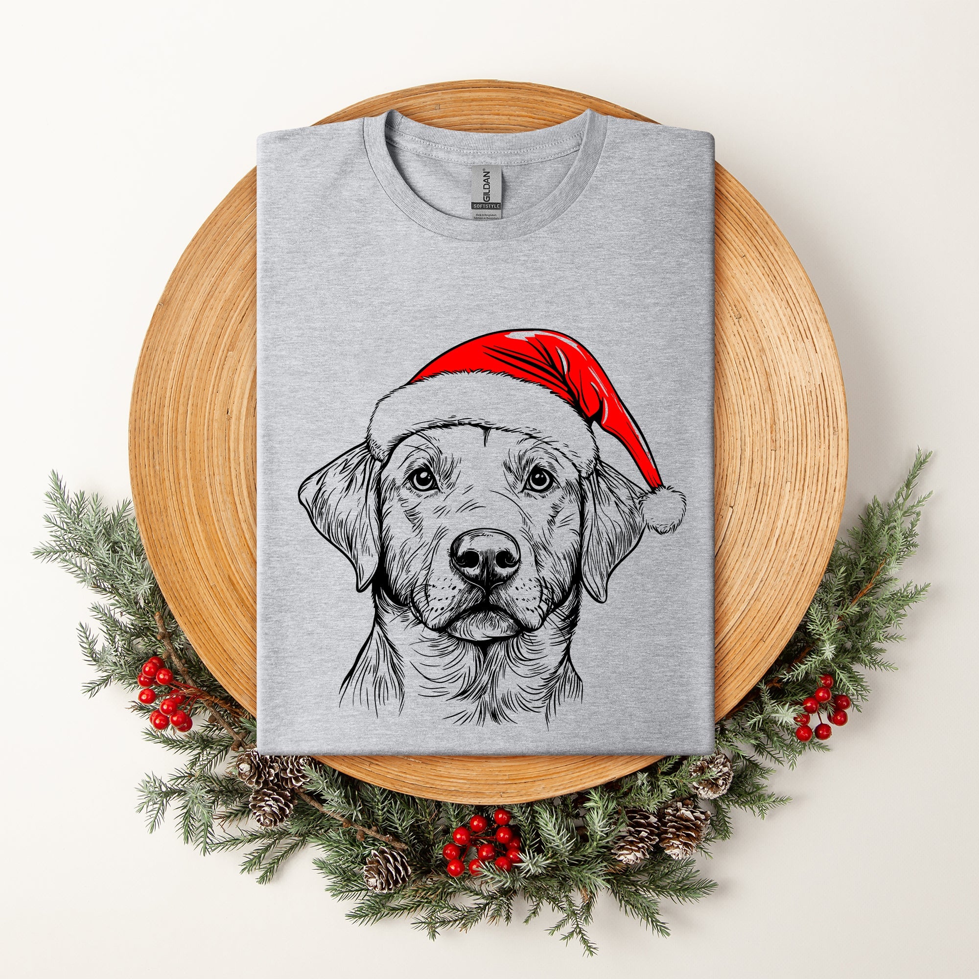 Labrador Retriever Santa Christmas Dog Lover Festive Paws Edition Comfort Colors Tee