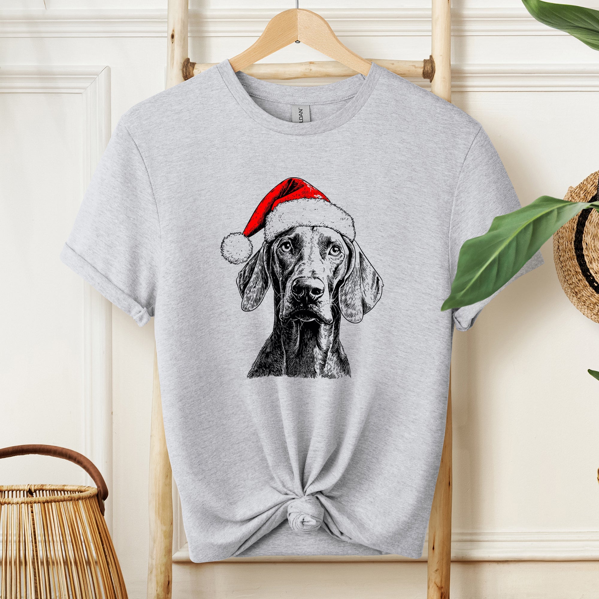 Weimaraner Santa Dog Lover Christmas Cheer For Pet Parents Premium Edition Comfort Colors Tee