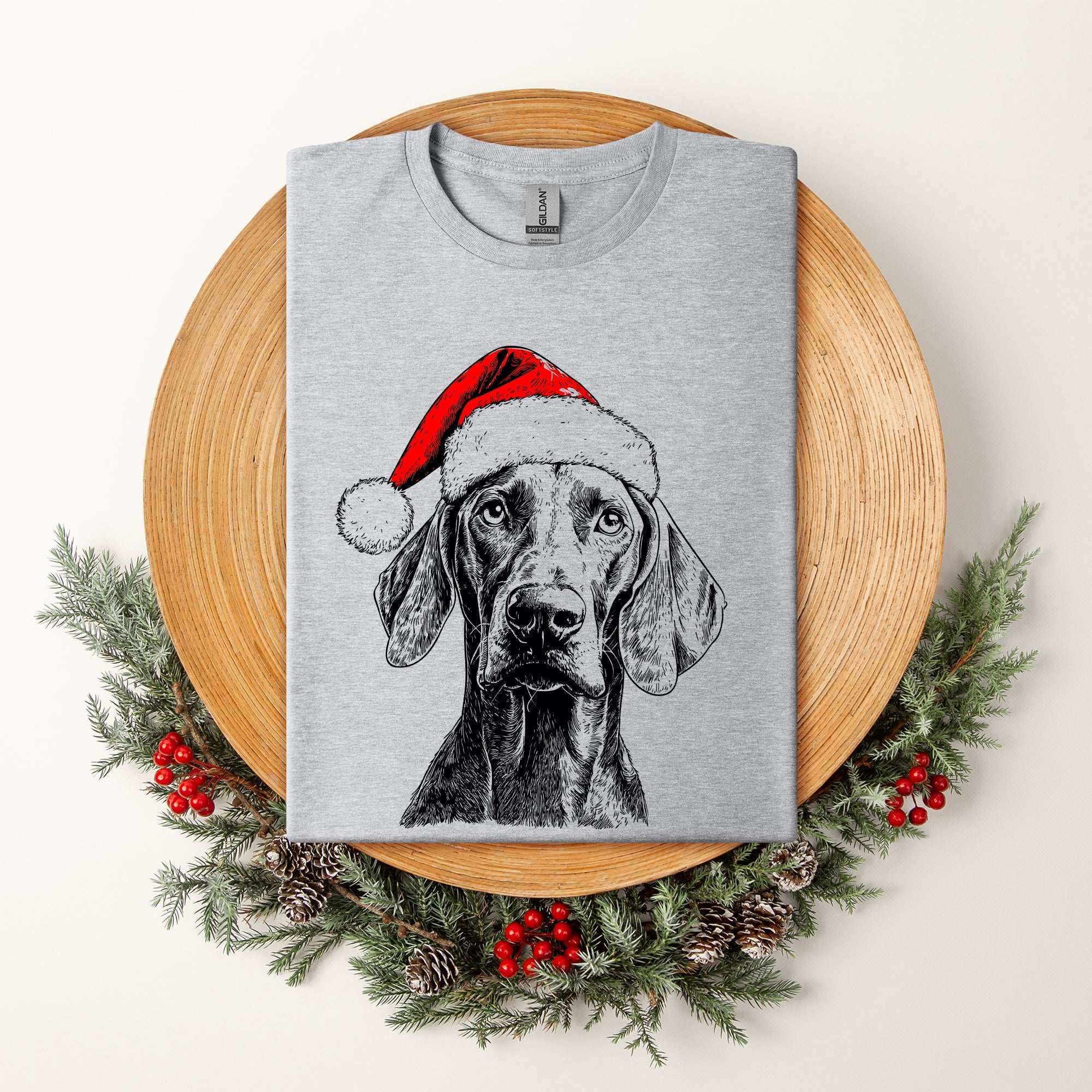 Weimaraner Santa Dog Lover Christmas Cheer For Pet Parents Premium Edition Comfort Colors Tee