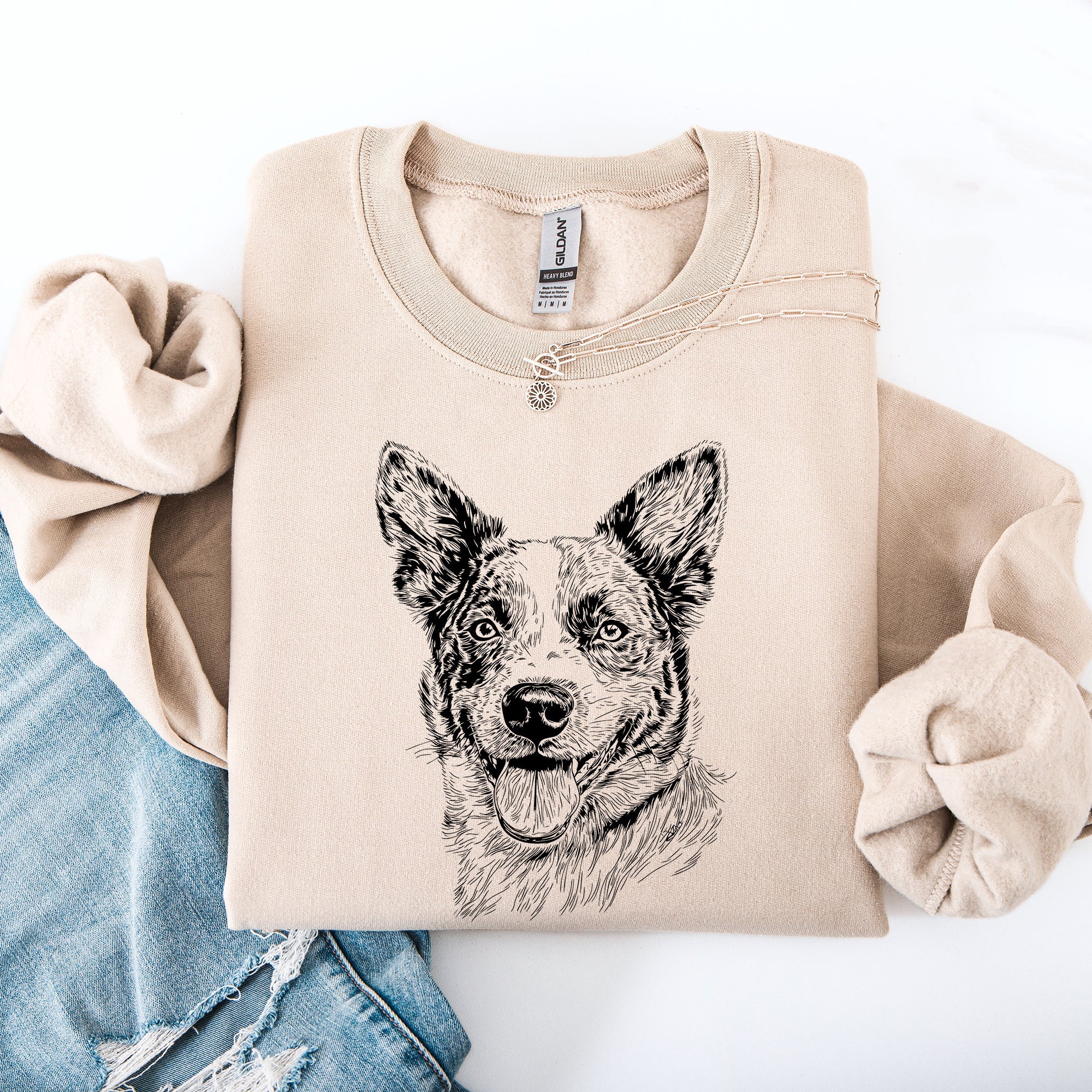 Australian Cattle Dog Blue Heeler Breed Artwork Celebrating Loyal Companions For Outdoor Lovers Sweatshirt