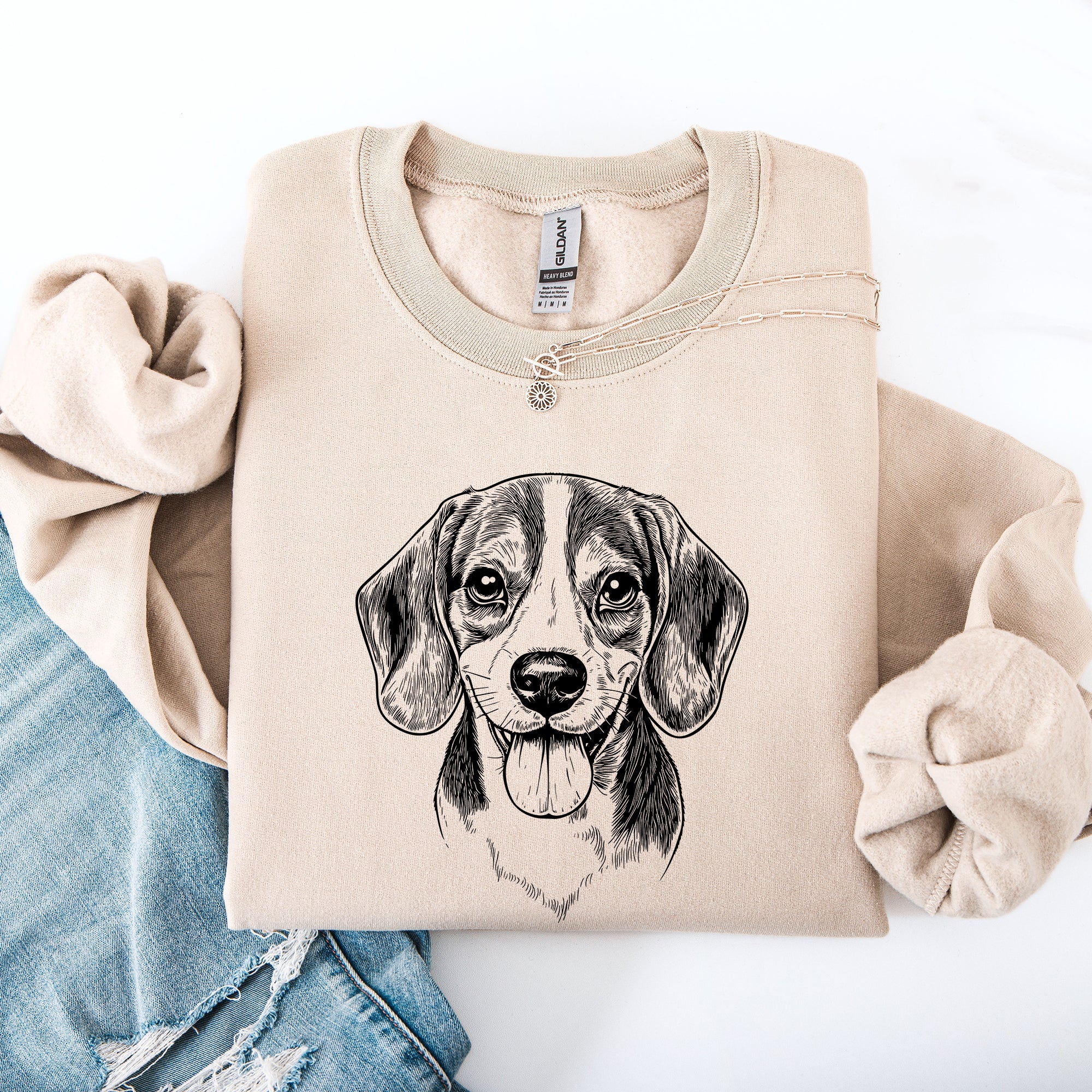 Beagle Pet Dog Breed Illustration Cozy Graphic Print For Dog Lovers And Beagle Enthusiasts Sweatshirt