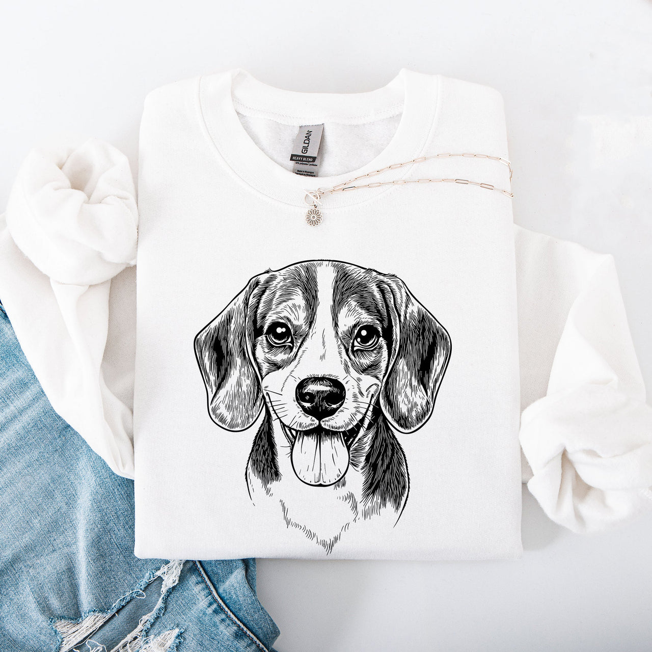 Beagle Pet Dog Breed Illustration Cozy Graphic Print For Dog Lovers And Beagle Enthusiasts Sweatshirt