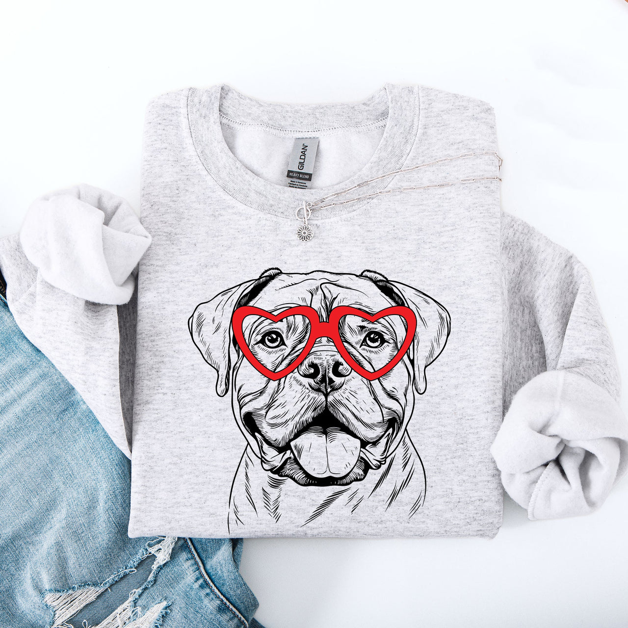 Bull Mastiff Valentine's Day Lover Edition Graphic Design For Serious Dog Breed Enthusiasts And Pet Owners Sweatshirt