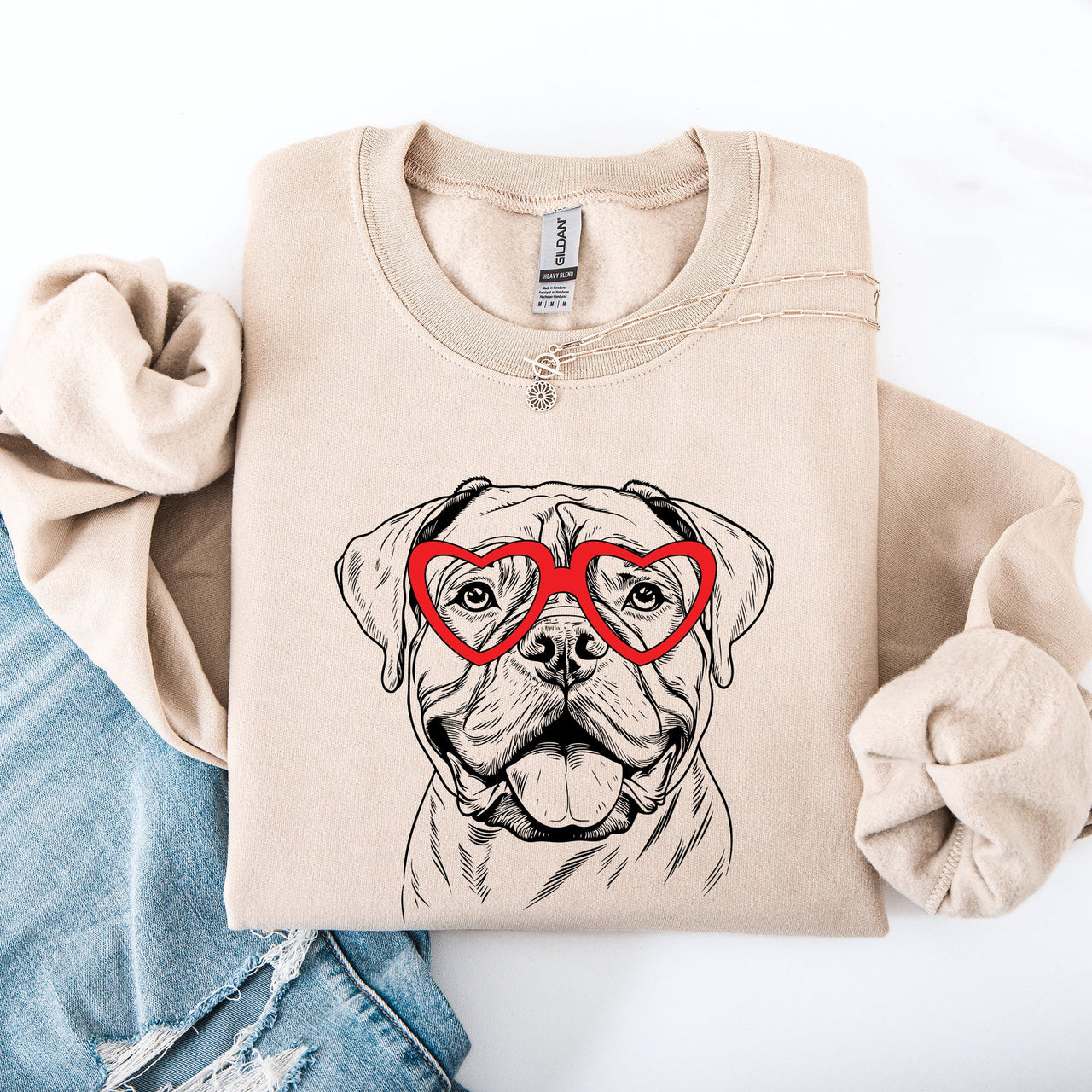 Bull Mastiff Valentine's Day Lover Edition Graphic Design For Serious Dog Breed Enthusiasts And Pet Owners Sweatshirt
