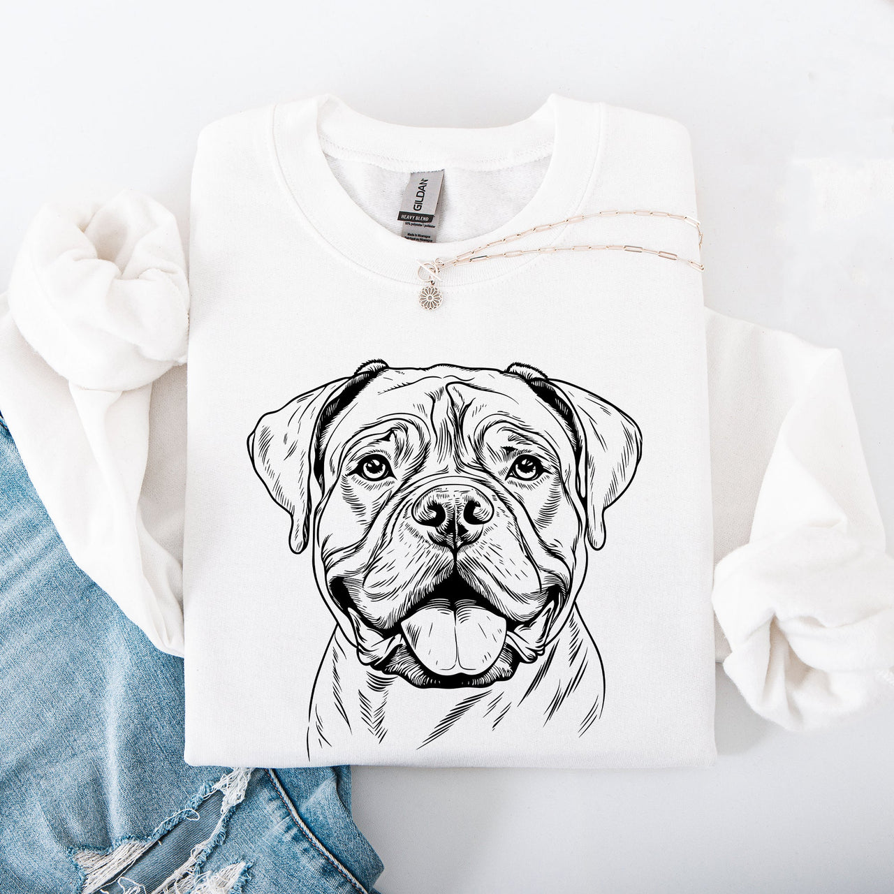 Bull Mastiff Large Breed Canine Lover Bold Loyal Guardian Silhouette Artwork Sweatshirt