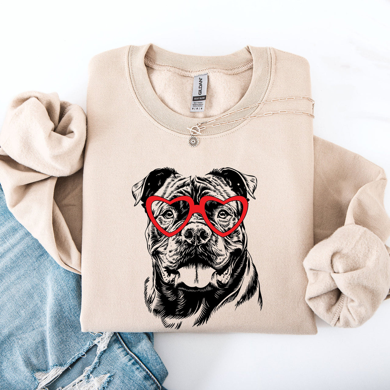 Cane Corso Valentine's Day Breed Lover Portrait Illustration For Dog Owners Sweatshirt