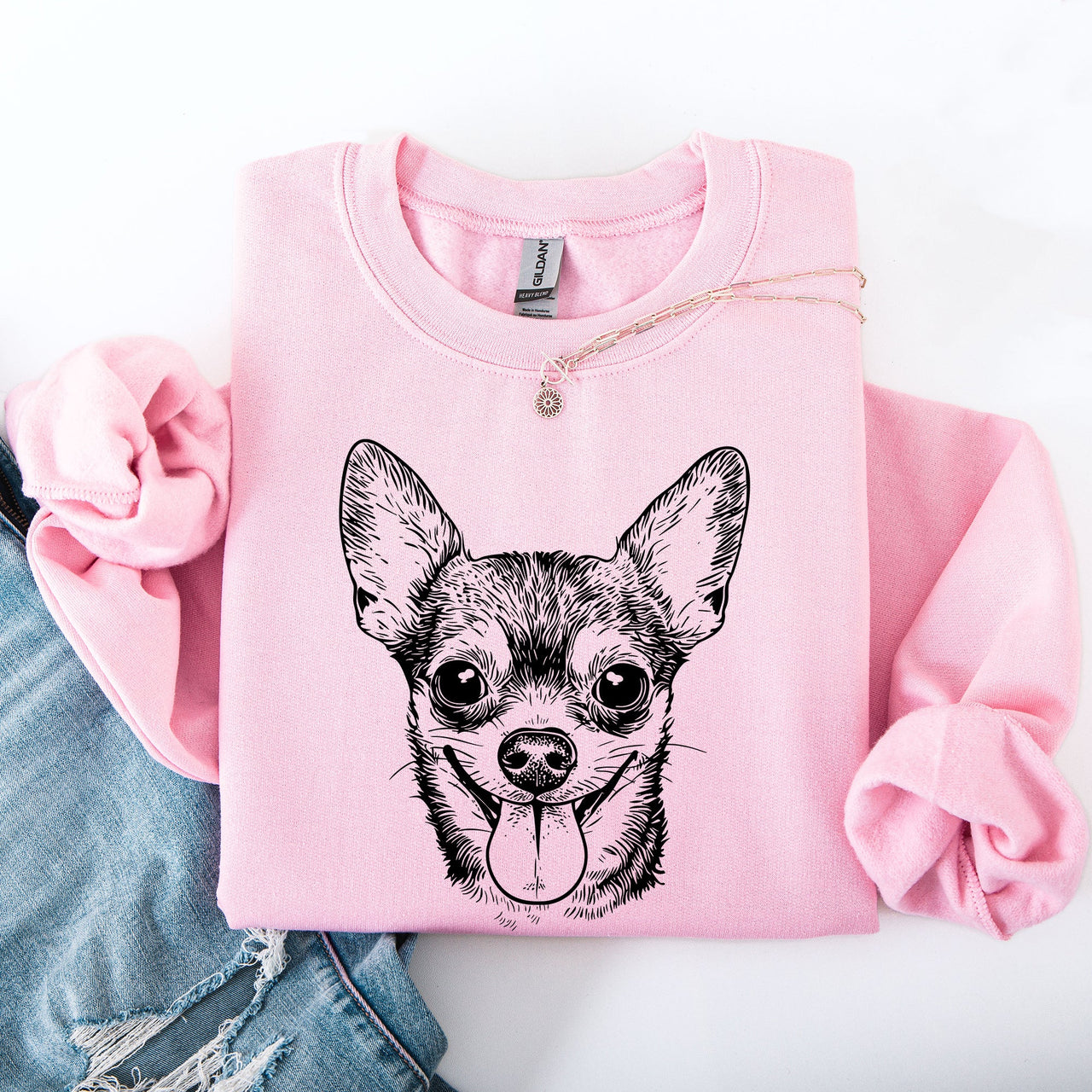 Chihuahua Lover Paw Print Graphic Dog Breed Design Premium Cozy Warm Fleece Sweatshirt