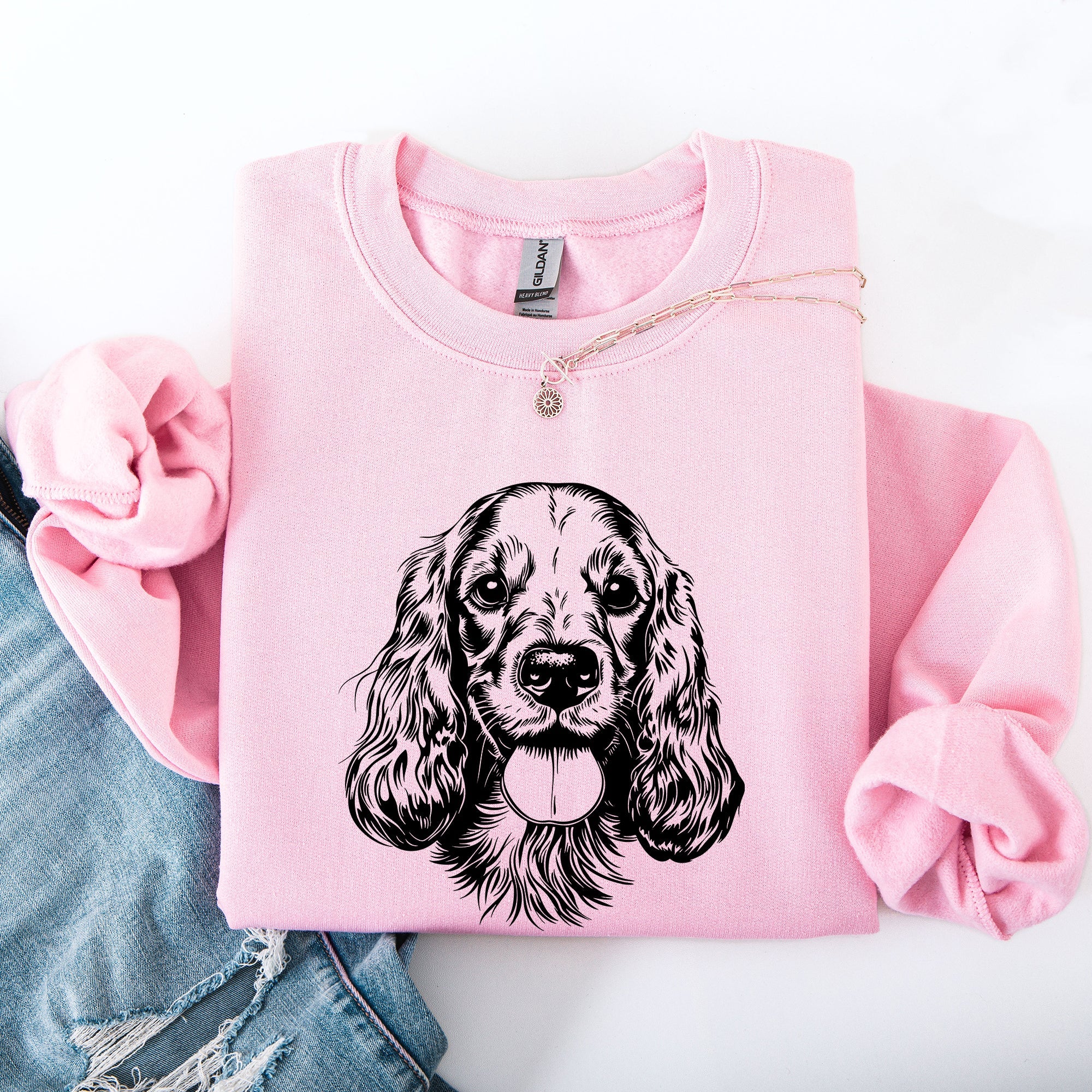 Cocker Spaniel Love Portrait Dog Breed Illustration For Pet Owners And Dog Enthusiasts Sweatshirt