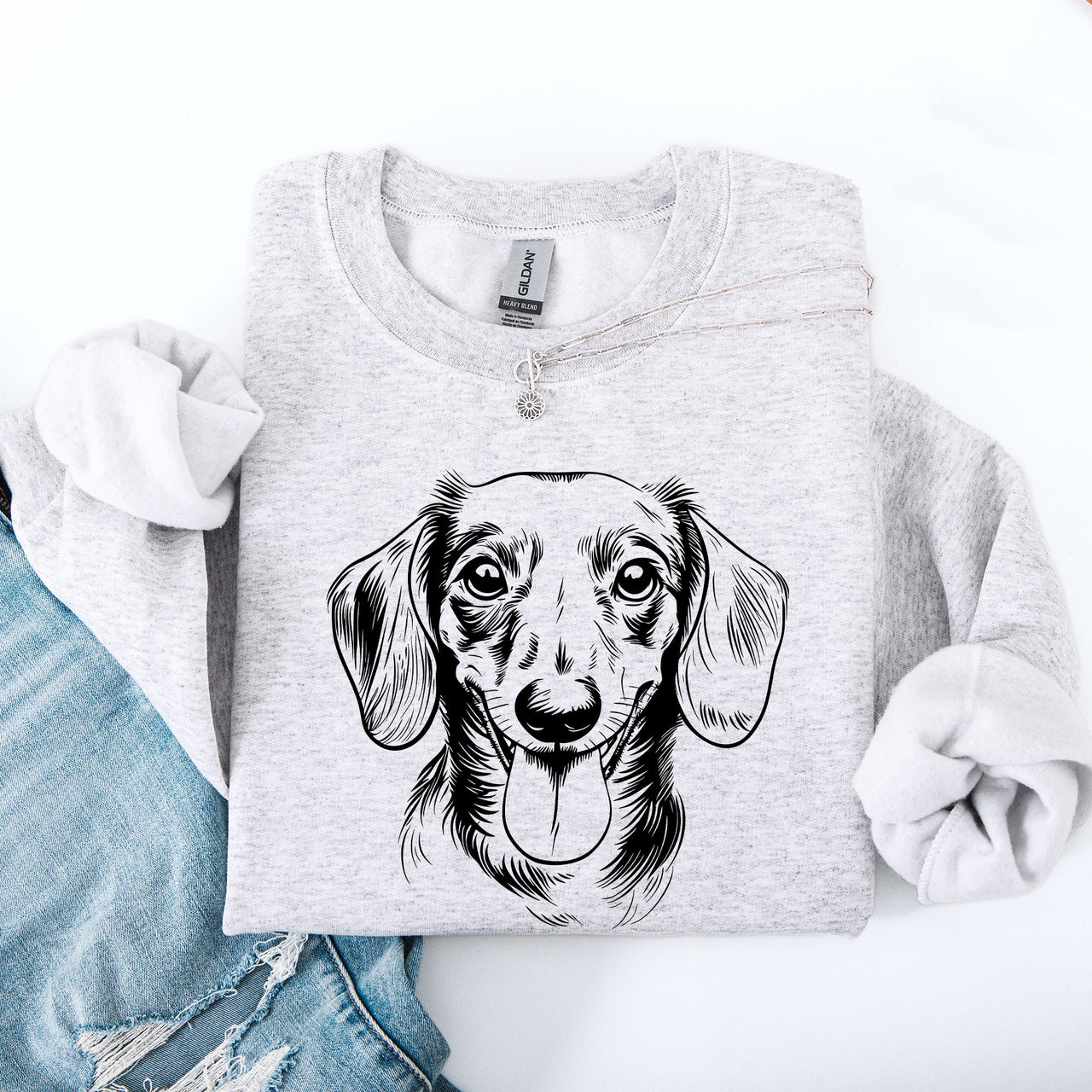 Dachshund Lover Dog Breed Portrait And Silhouette Artwork Collection Edition Sweatshirt