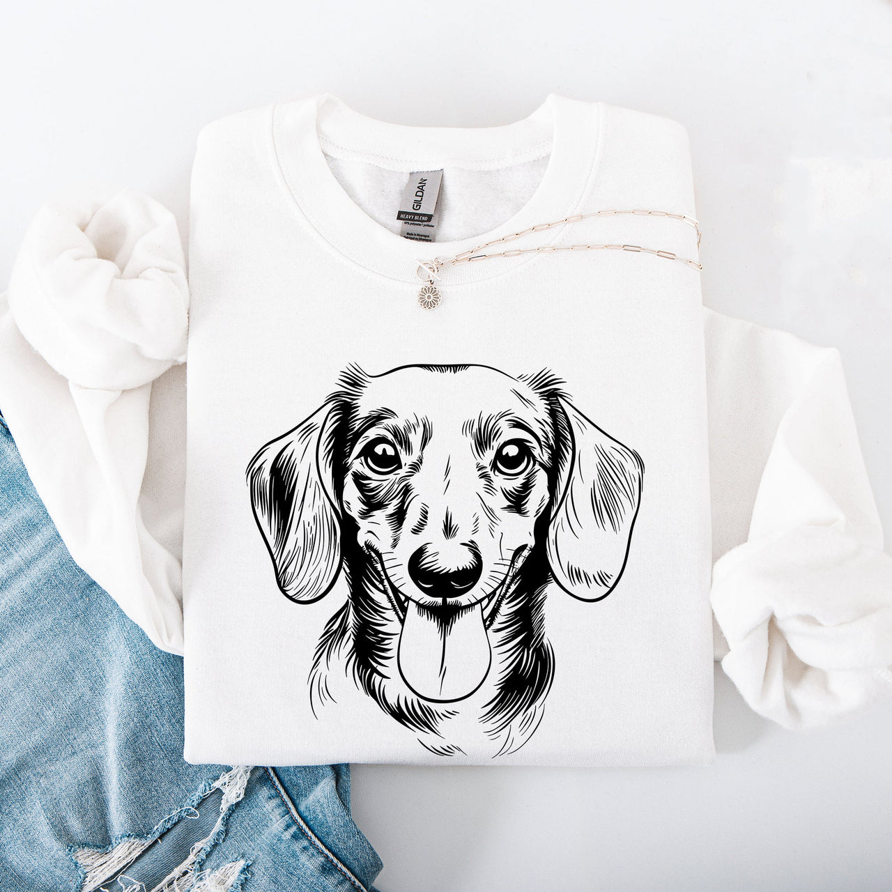 Dachshund Lover Dog Breed Portrait And Silhouette Artwork Collection Edition Sweatshirt