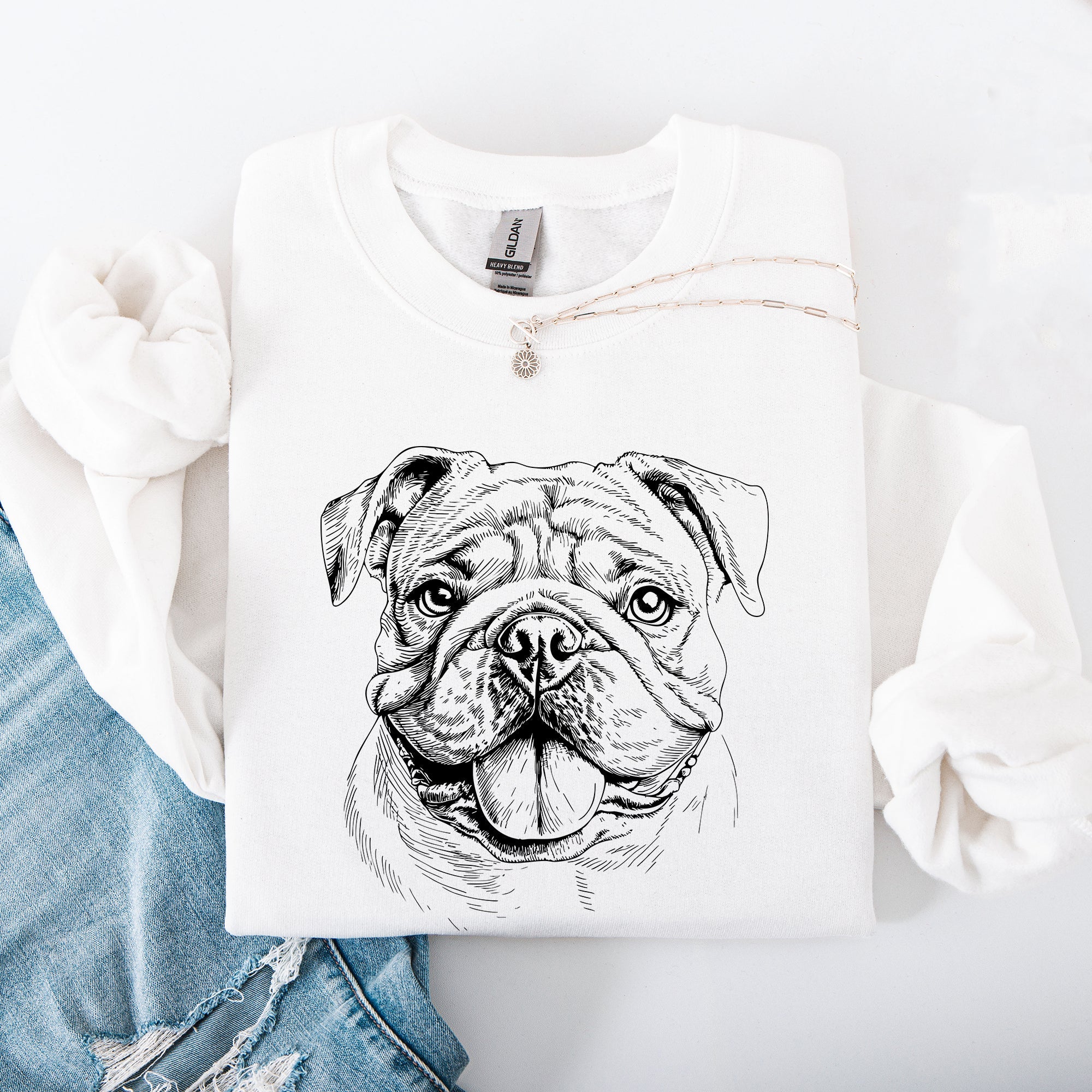 English Bulldog Lover Graphic Sweatshirt For Dog Enthusiasts And Pet Parents Worldwide