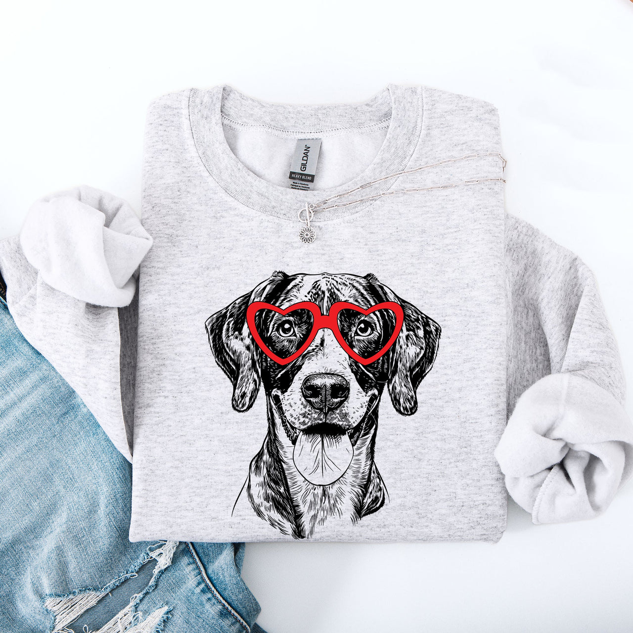 German Shorthaired Pointer Valentine's Cozy Fleece For Active Dog Lovers And Pet Parents Sweatshirt