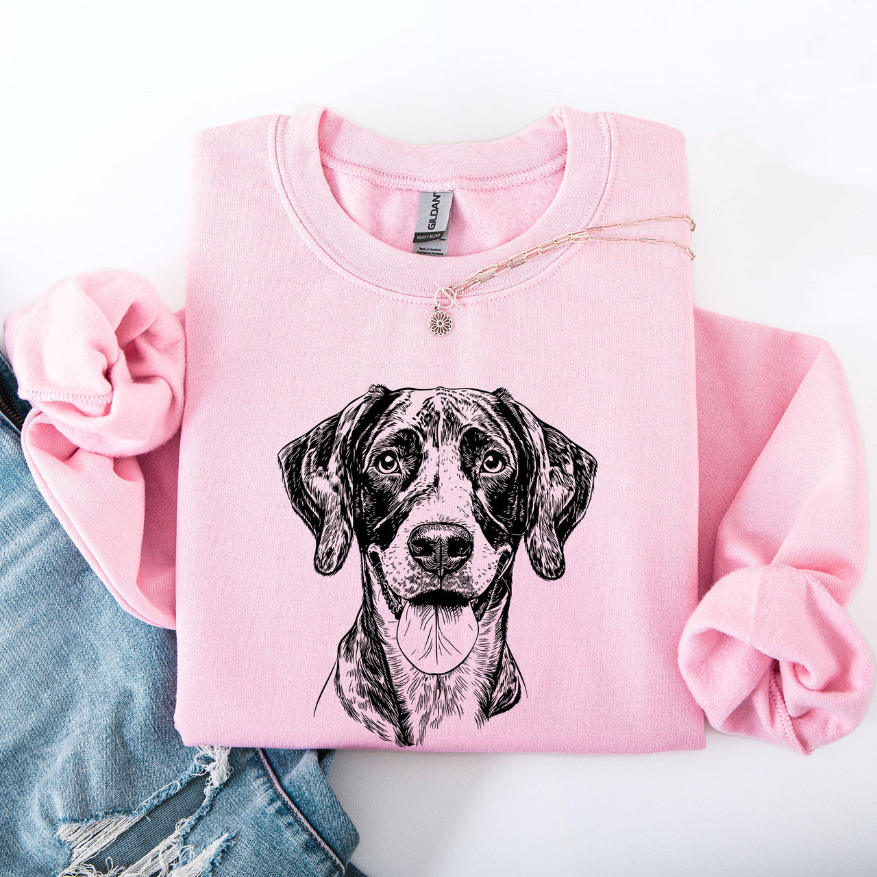 German Shorthaired Pointer Portrait Illustration Of A Loyal Dog In Action Graphic Sweatshirt