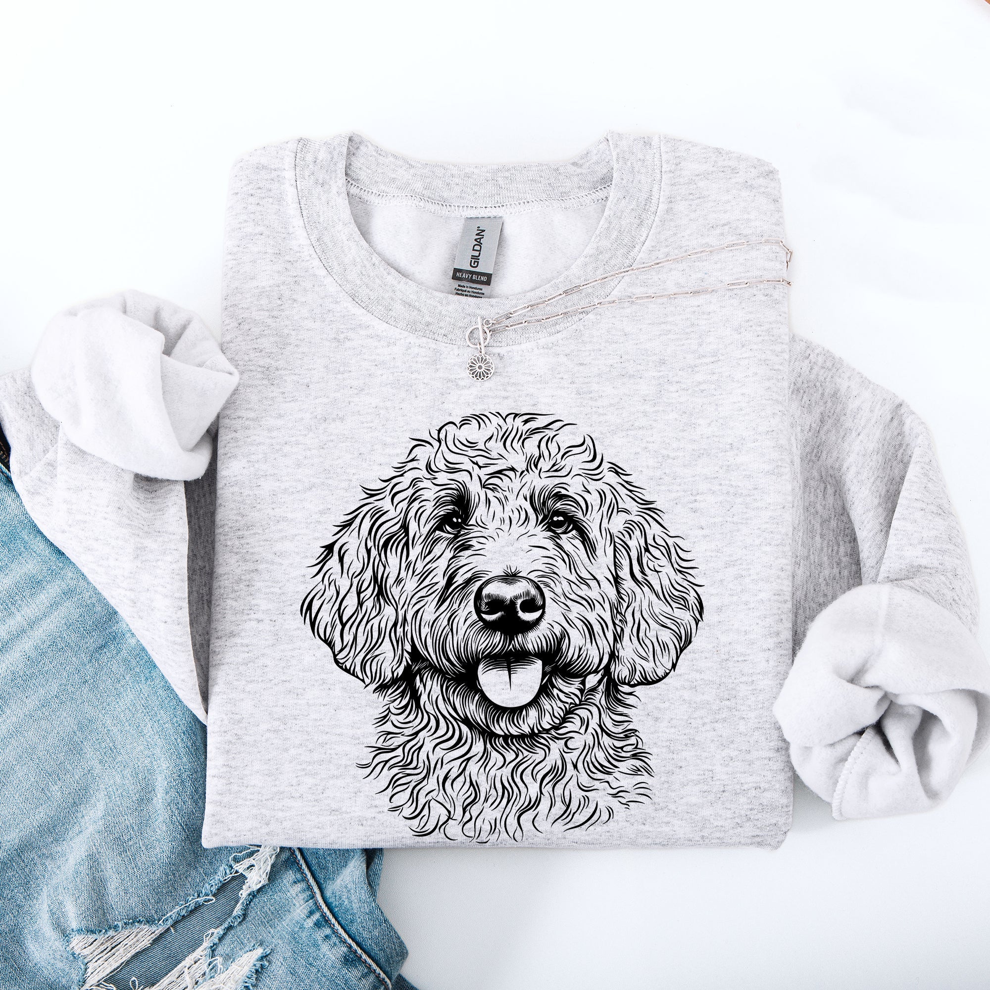 Goldendoodle Pet Dog Breed Tribute Artwork For Dog Lovers Curated Design Sweatshirt