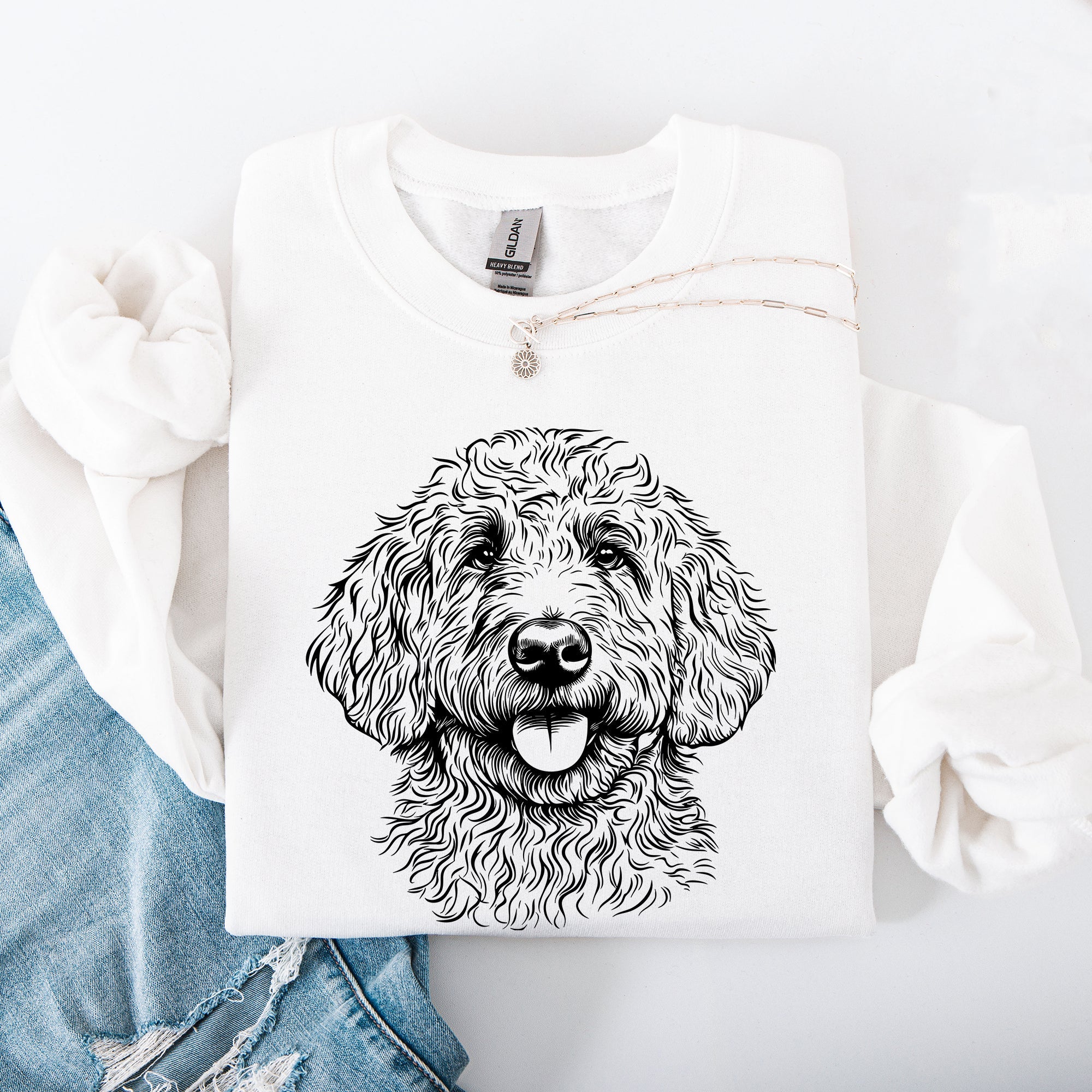 Goldendoodle Pet Dog Breed Tribute Artwork For Dog Lovers Curated Design Sweatshirt