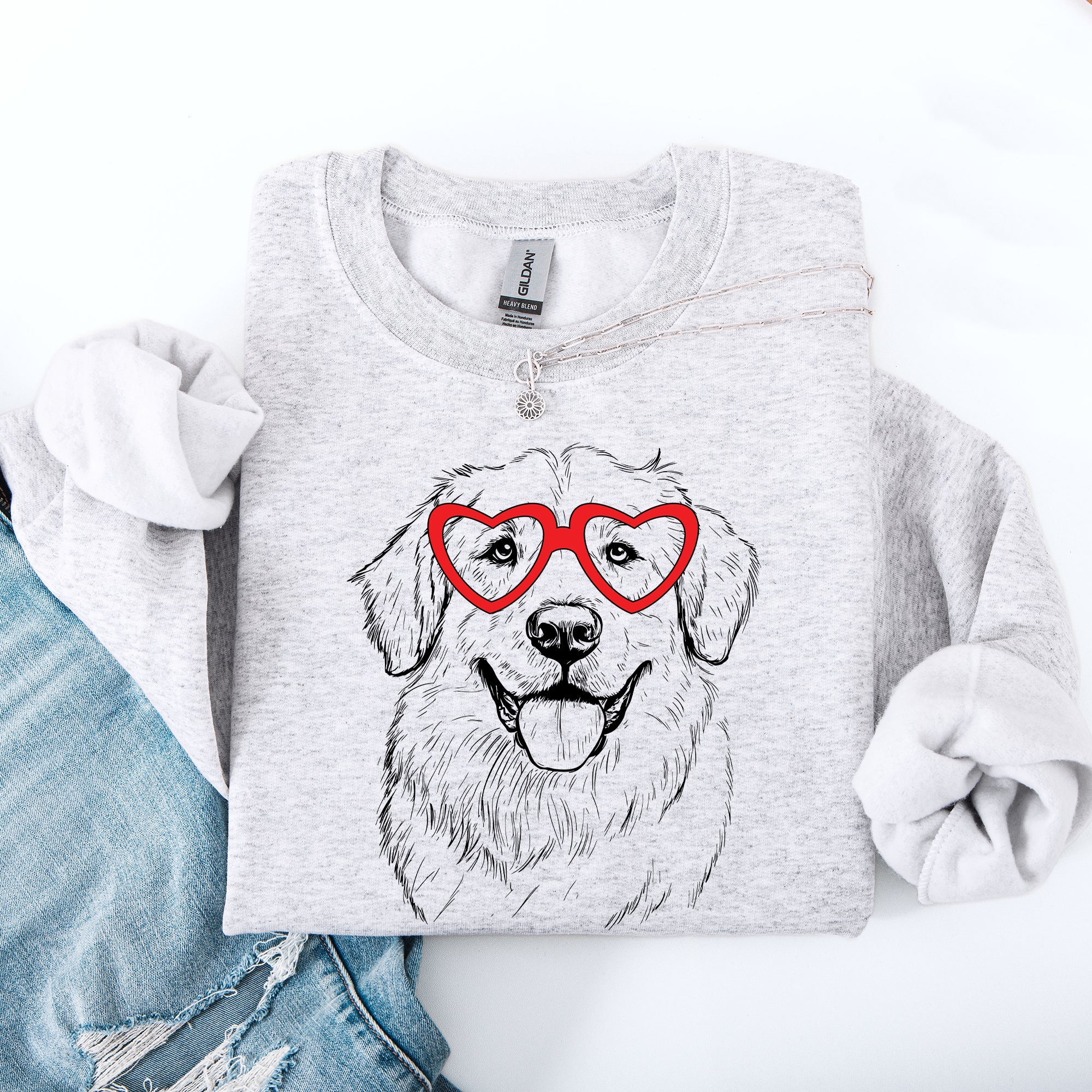 Great Pyrenees Valentine's Heart Full Of Paws And Loyalty For Dog Breed Lovers Sweatshirt