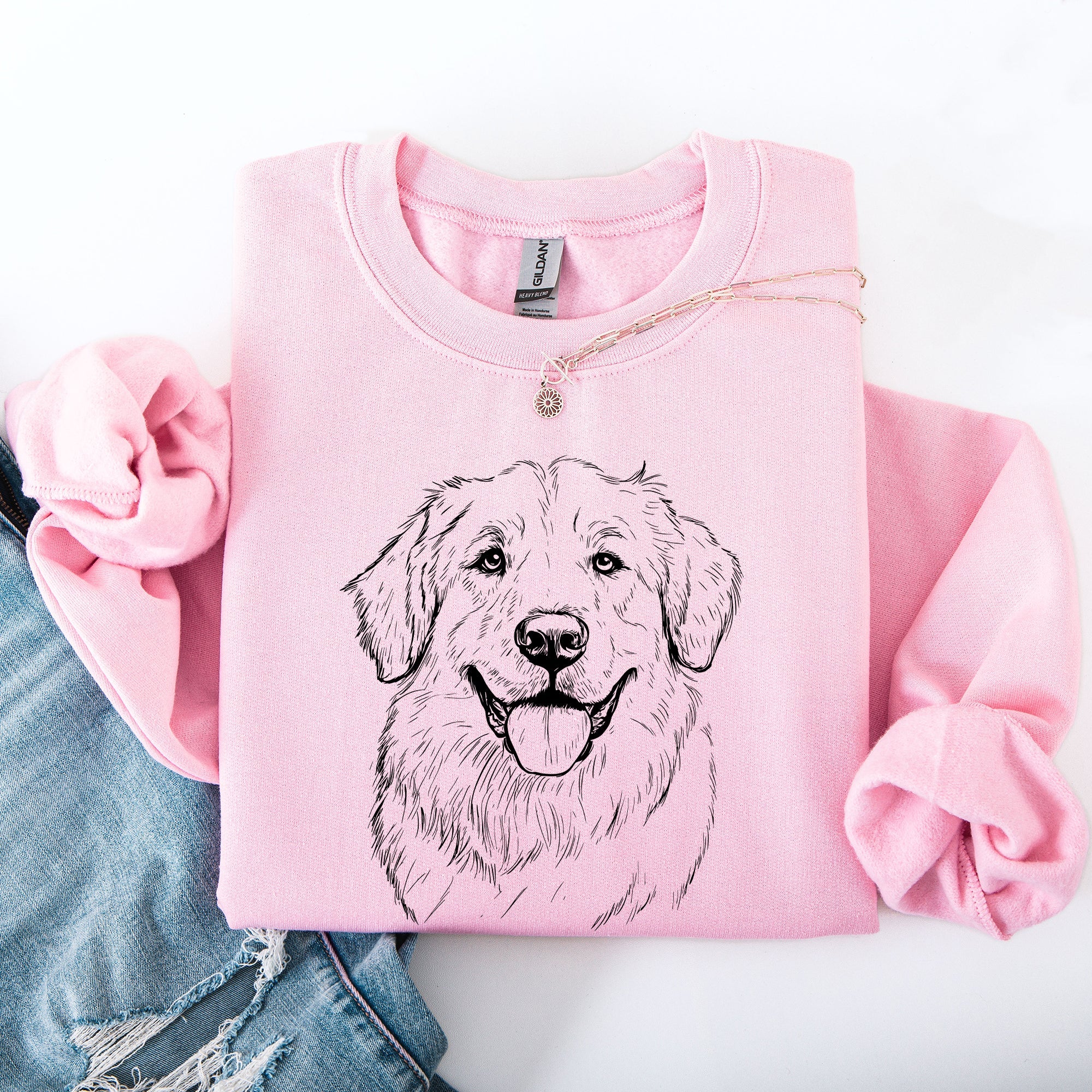 Great Pyrenees Breed Silhouette Graphic Illustration On Soft Cozy Fleece Sweatshirt