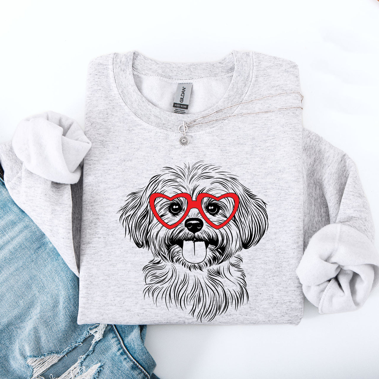 Havanese Valentine's Day Heartfelt Cozy Fleece Sweatshirt For Havanese Lovers Worldwide
