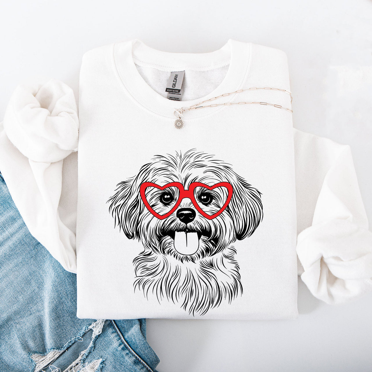 Havanese Valentine's Day Heartfelt Cozy Fleece Sweatshirt For Havanese Lovers Worldwide