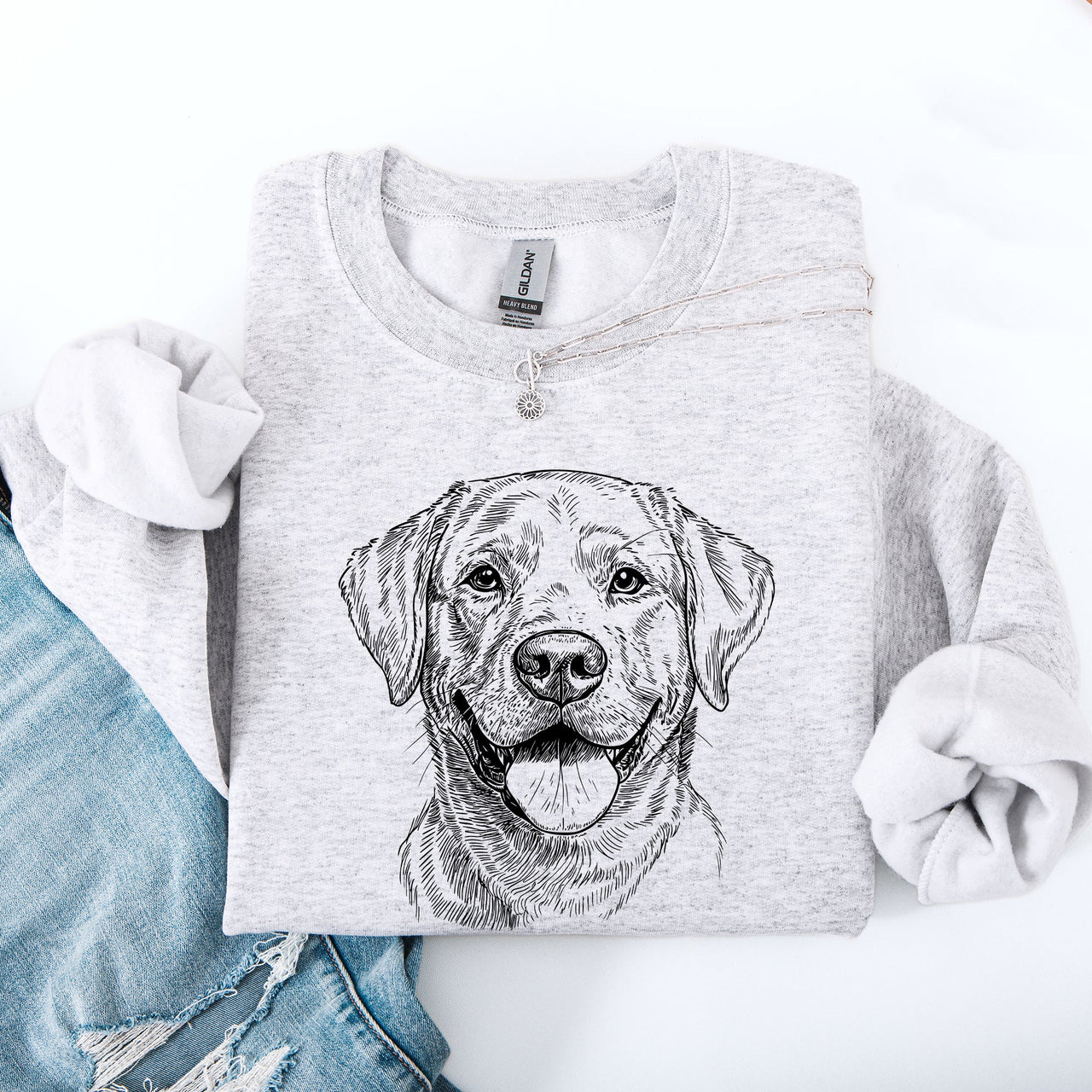 Labrador Retriever Portrait For Pet Lovers Family Dog Breed Sweatshirt Featuring Loyal Companion