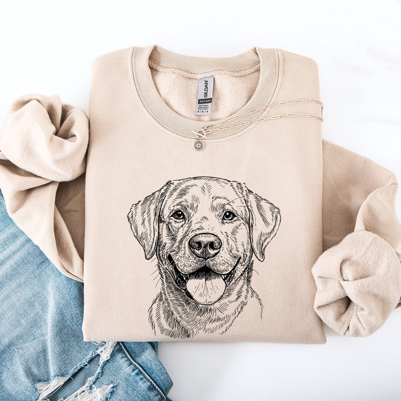 Labrador Retriever Portrait For Pet Lovers Family Dog Breed Sweatshirt Featuring Loyal Companion