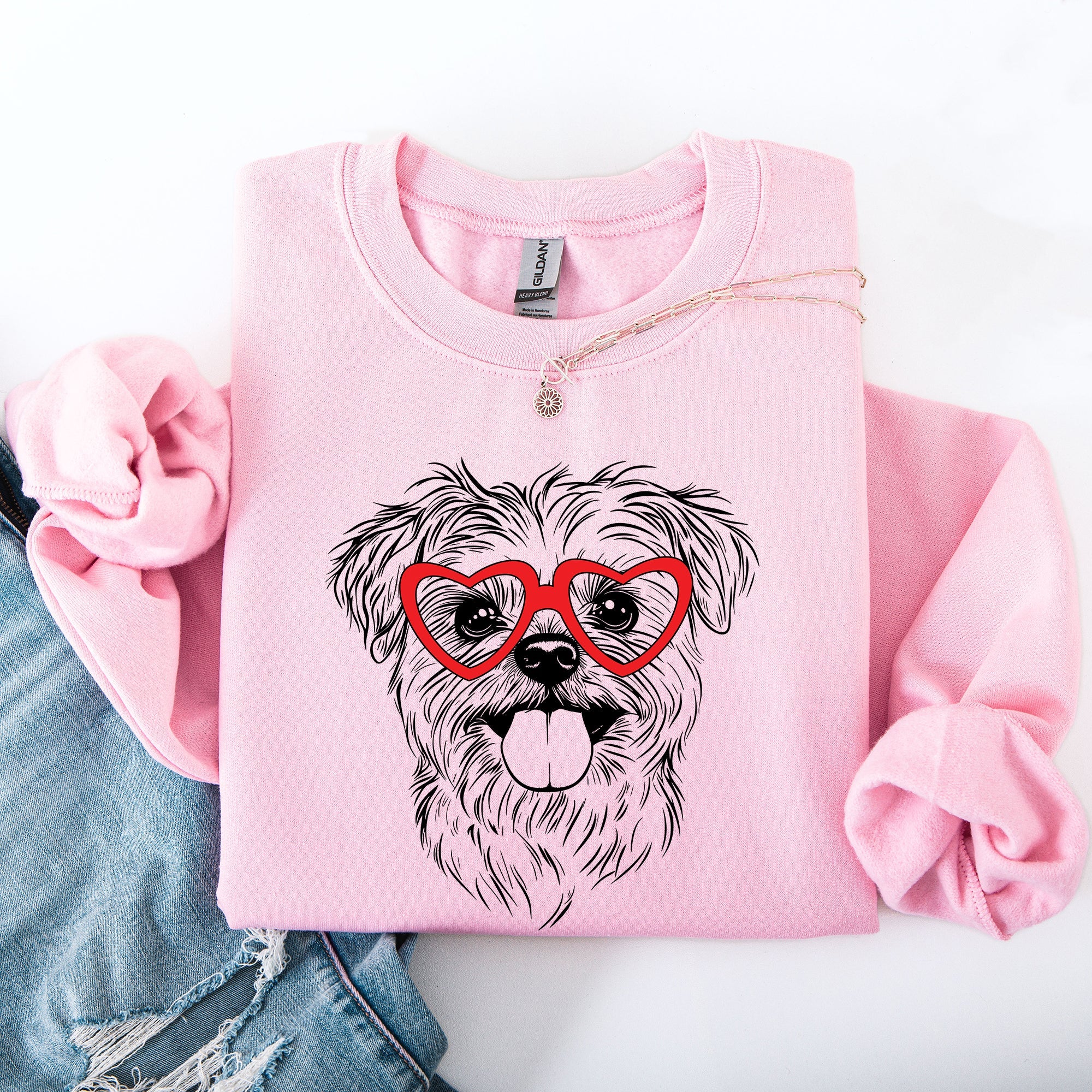 Valentine's Maltese Love Portrait For Dog Breed Enthusiasts And Pet Parents Sweatshirt
