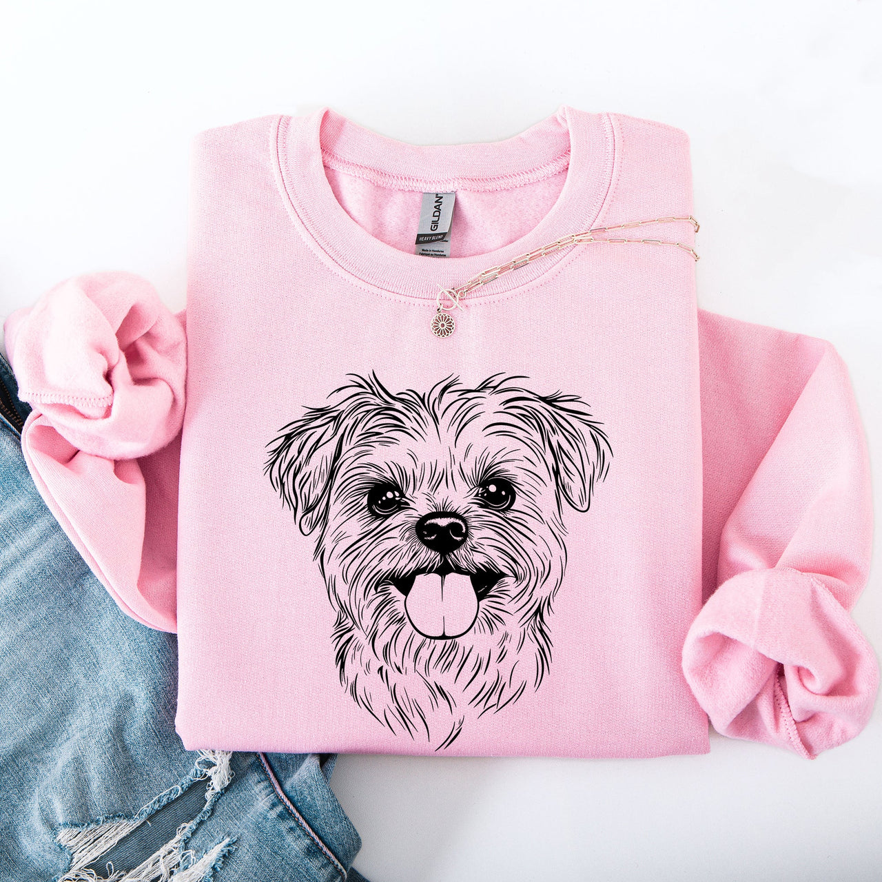 Maltese Dog Breed Portrait Illustration For Maltese Lovers Worldwide Fans Sweatshirt