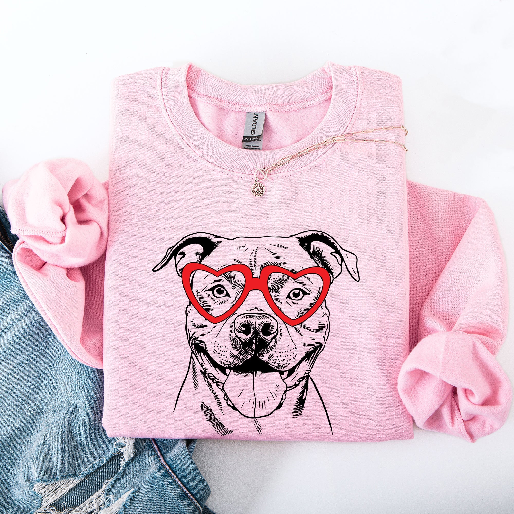 Pitbull Valentine's Bond Of Loyalty Pet Companion Tribute Heartbeat For Dog Breed Lovers Sweatshirt