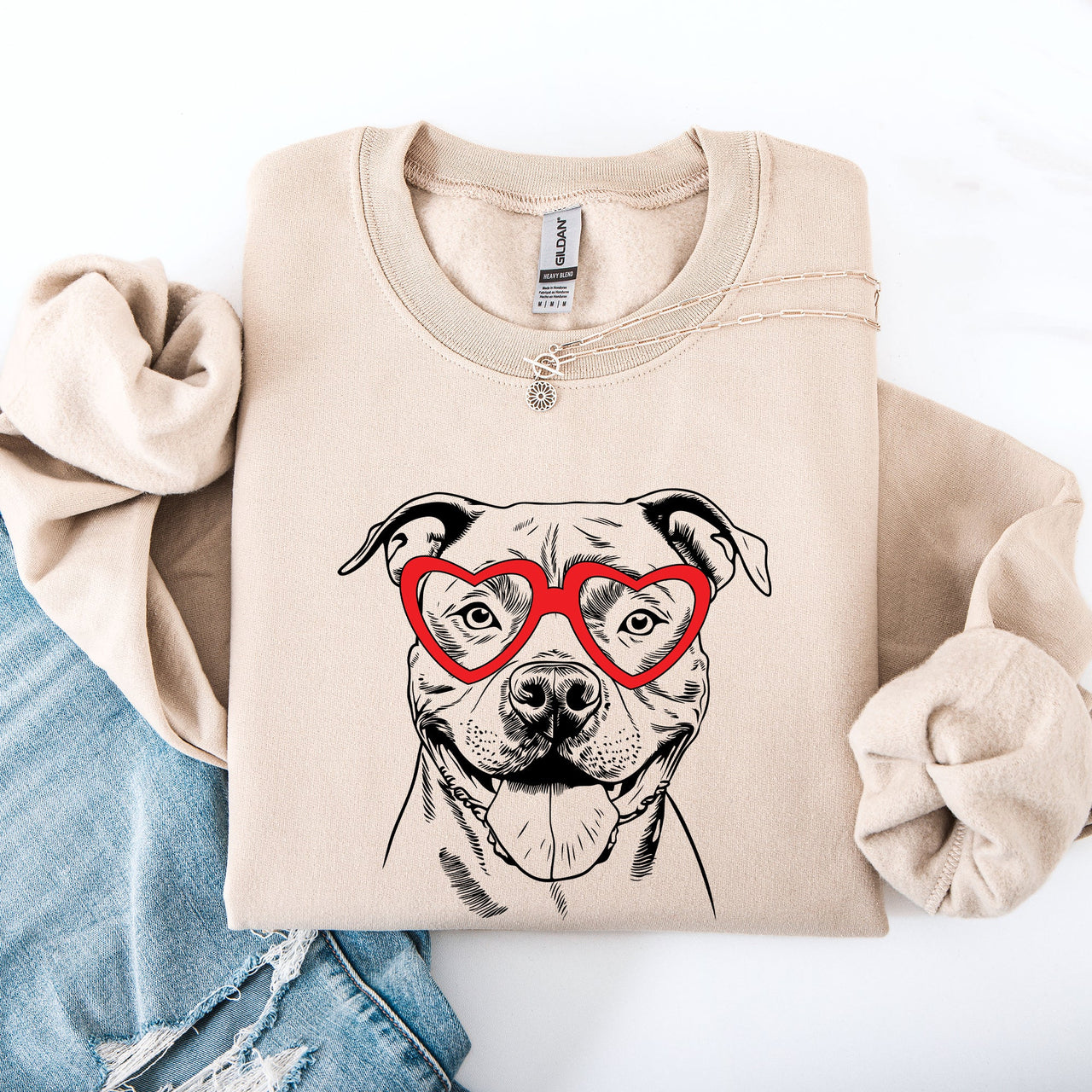 Pitbull Valentine's Bond Of Loyalty Pet Companion Tribute Heartbeat For Dog Breed Lovers Sweatshirt