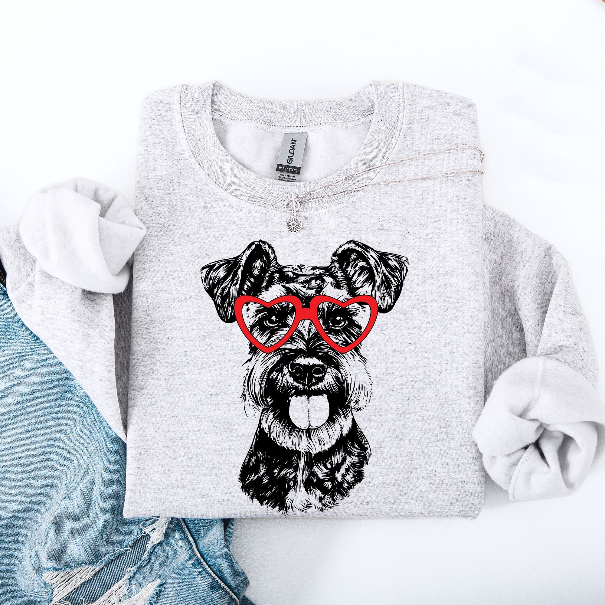 Schnauzer Valentine Portrait Dog Breed Pet Lover Limited Edition Premium Sweatshirt