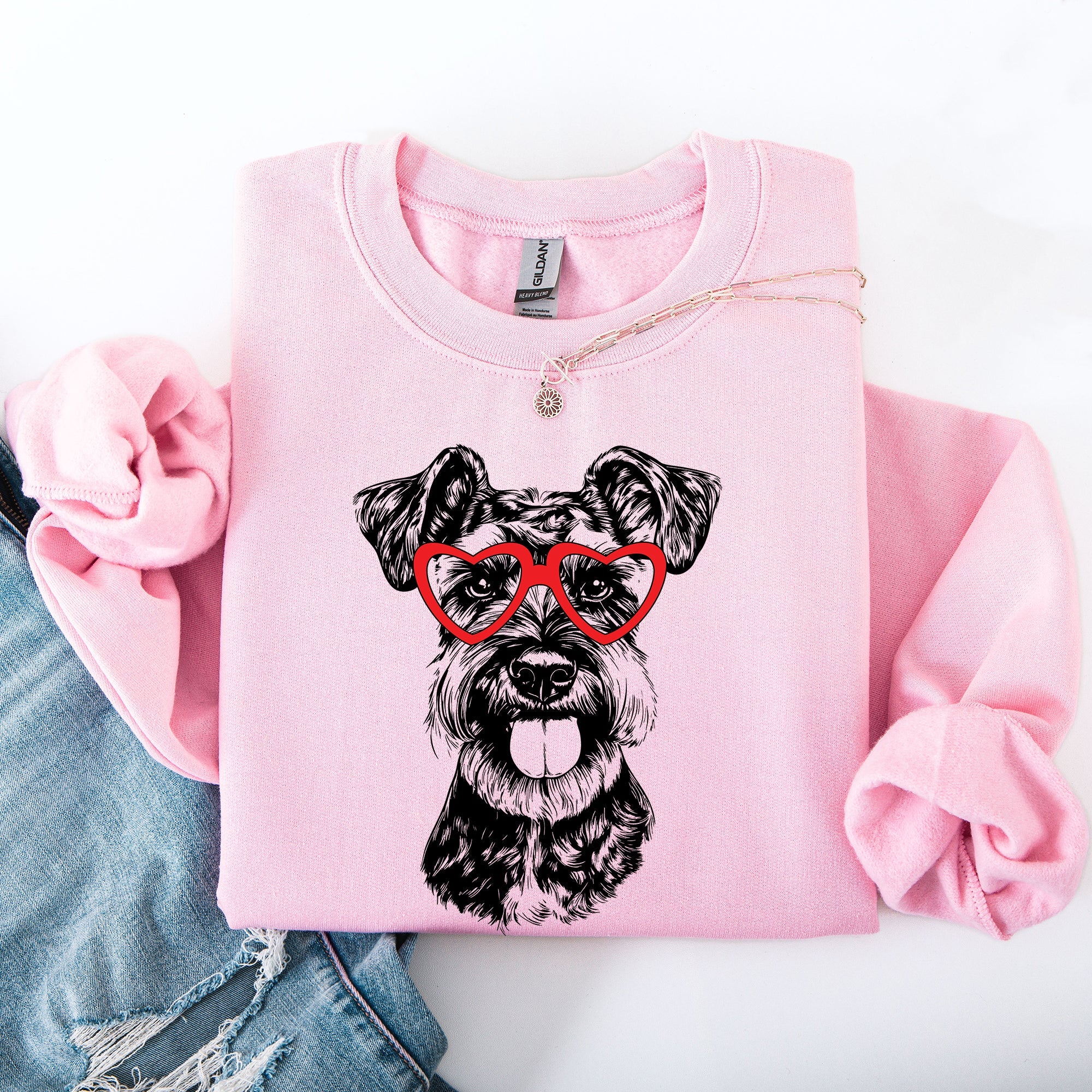 Schnauzer Valentine Portrait Dog Breed Pet Lover Limited Edition Premium Sweatshirt