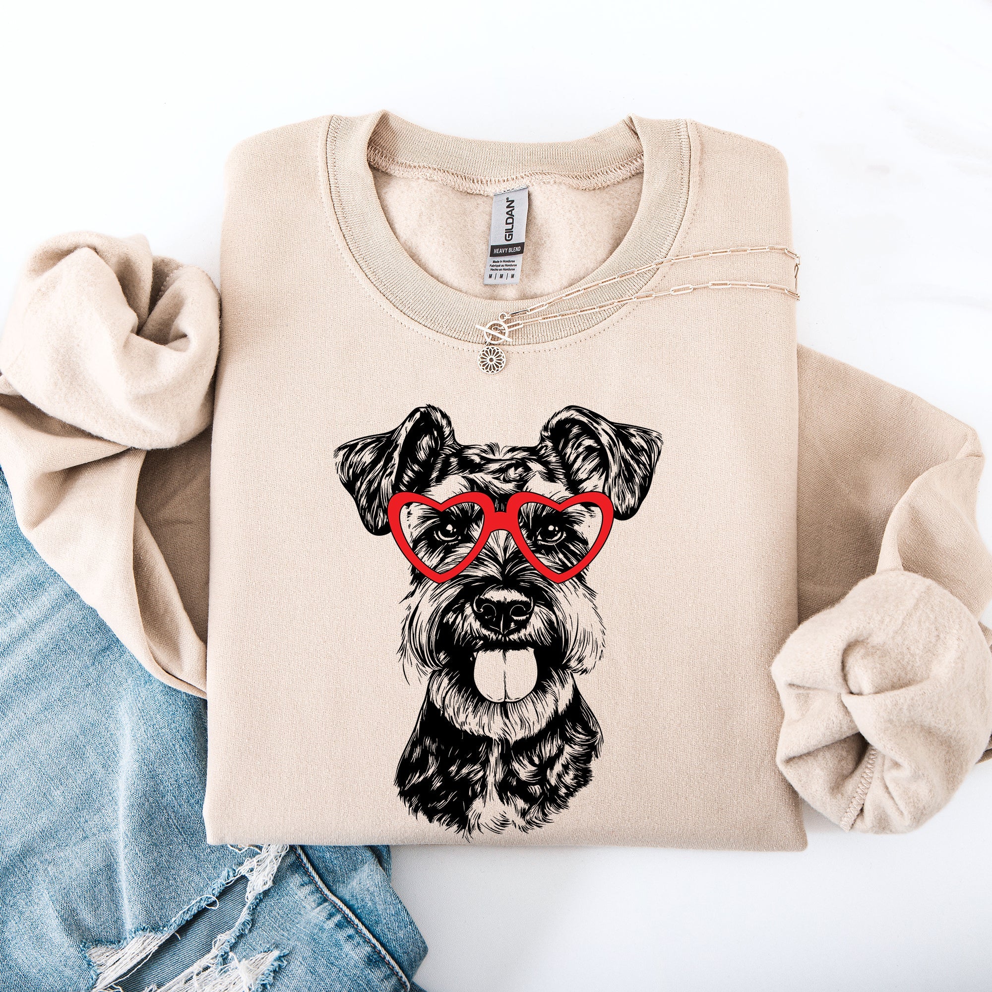 Schnauzer Valentine Portrait Dog Breed Pet Lover Limited Edition Premium Sweatshirt