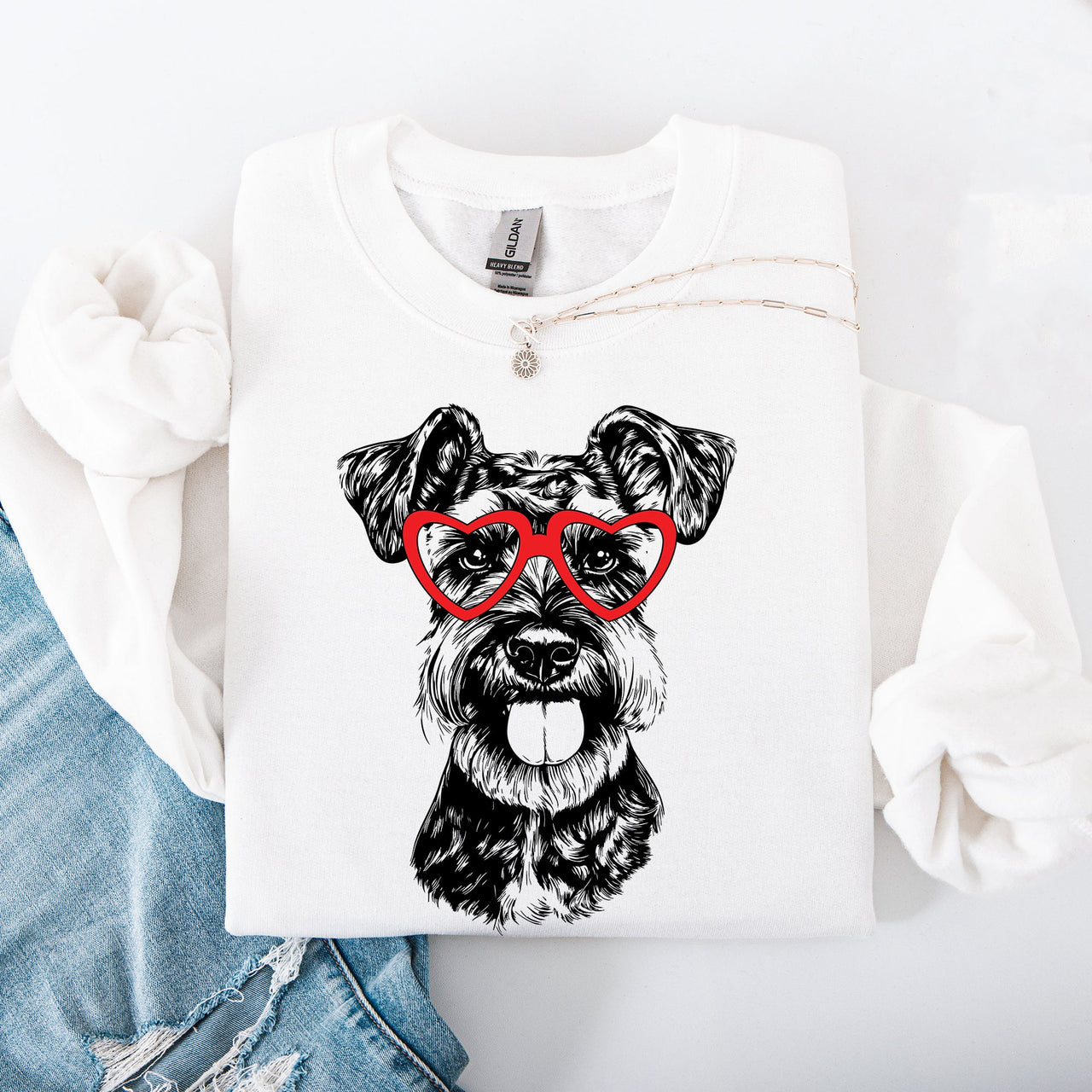 Schnauzer Valentine Portrait Dog Breed Pet Lover Limited Edition Premium Sweatshirt
