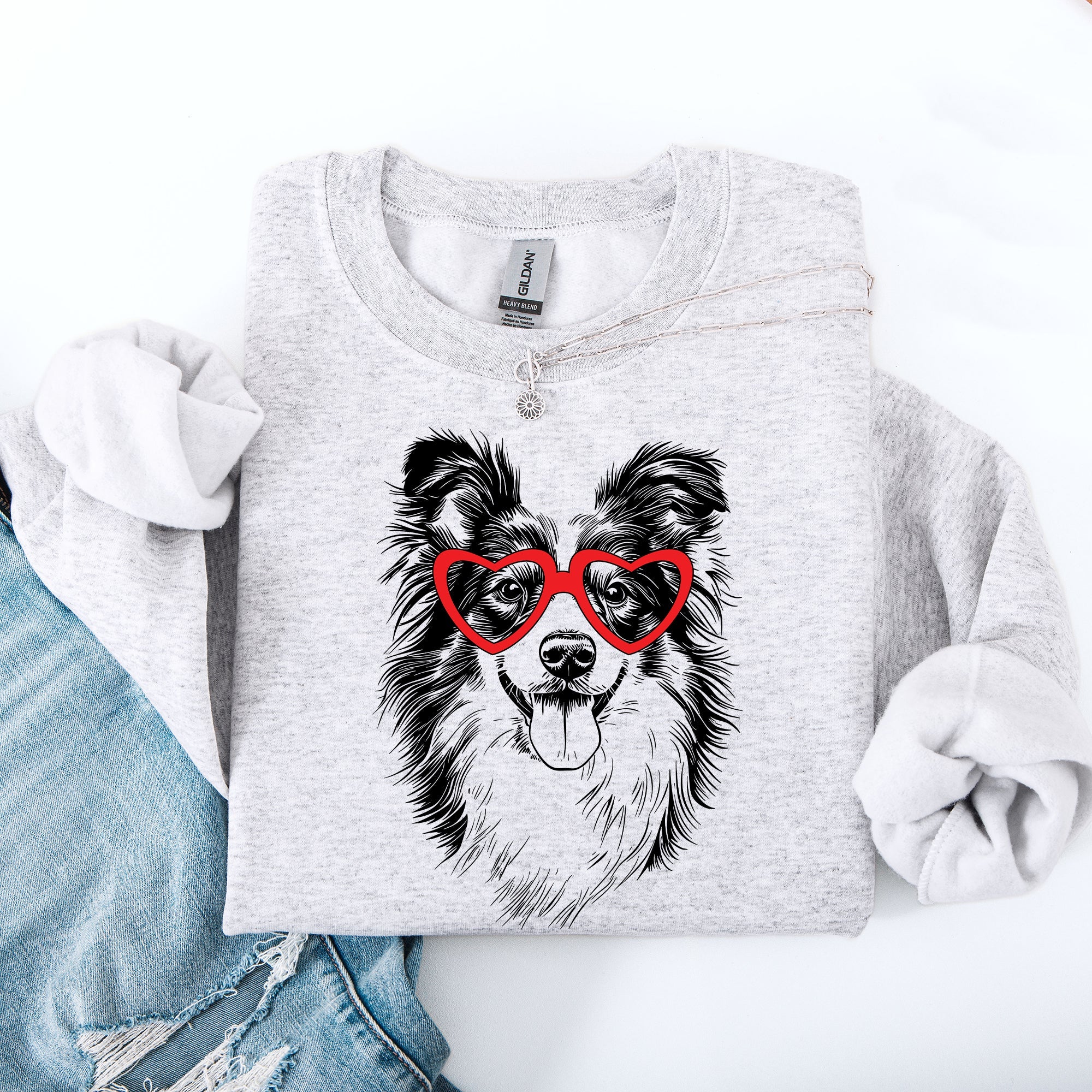 Sheltie Shetland Sheepdog Valentine's Love For Dog Breed Lovers Sweatshirt