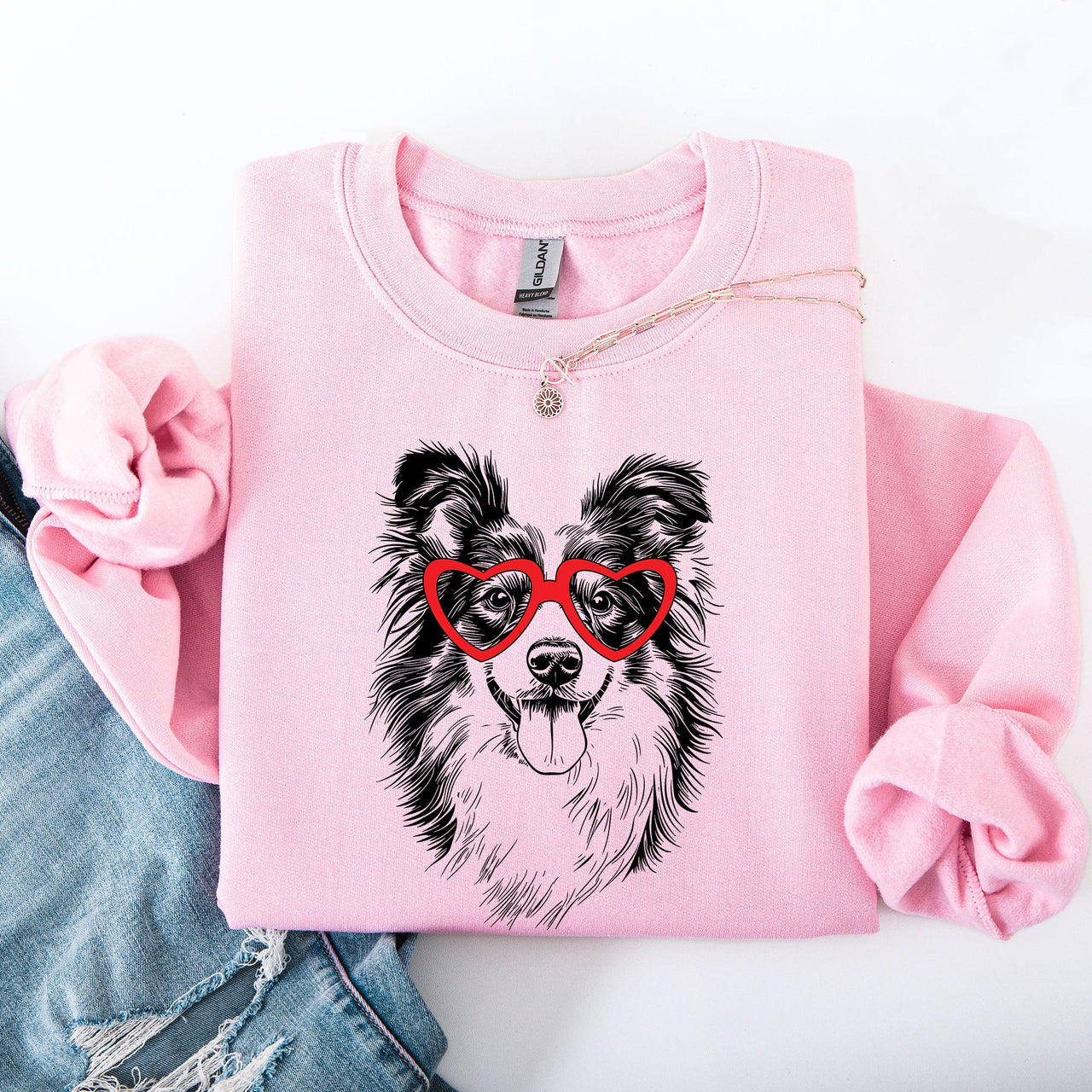 Sheltie Shetland Sheepdog Valentine's Love For Dog Breed Lovers Sweatshirt