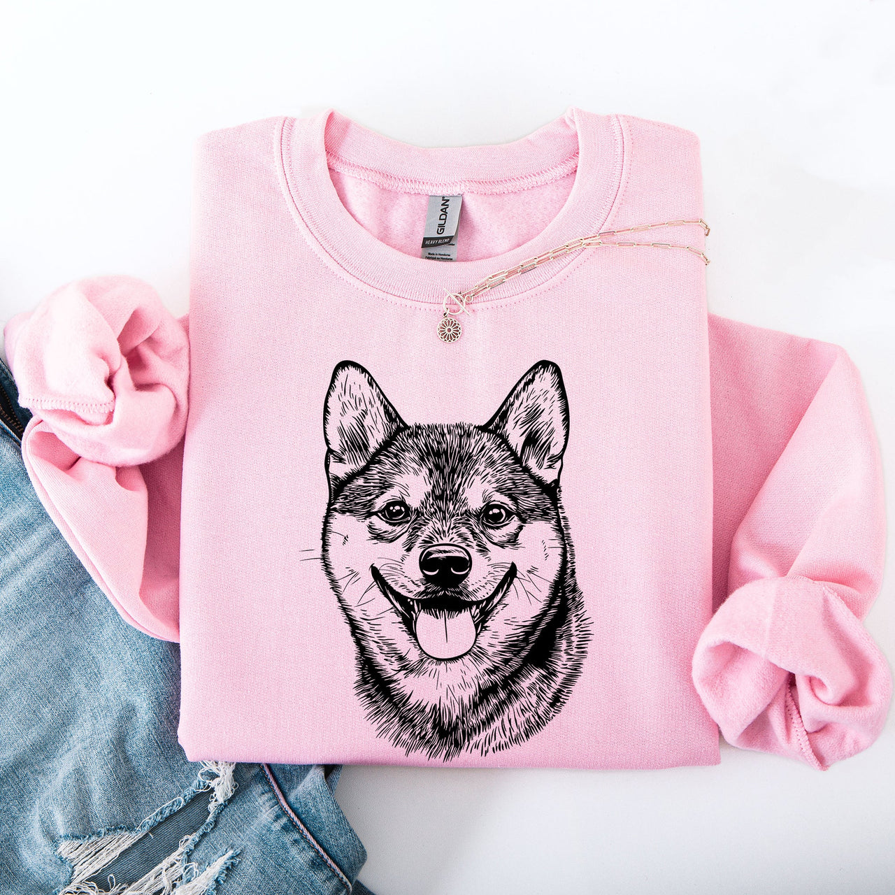 Shiba Inu Pet Lover Graphic Dog Breed Illustration For Dog Enthusiasts Sweatshirt