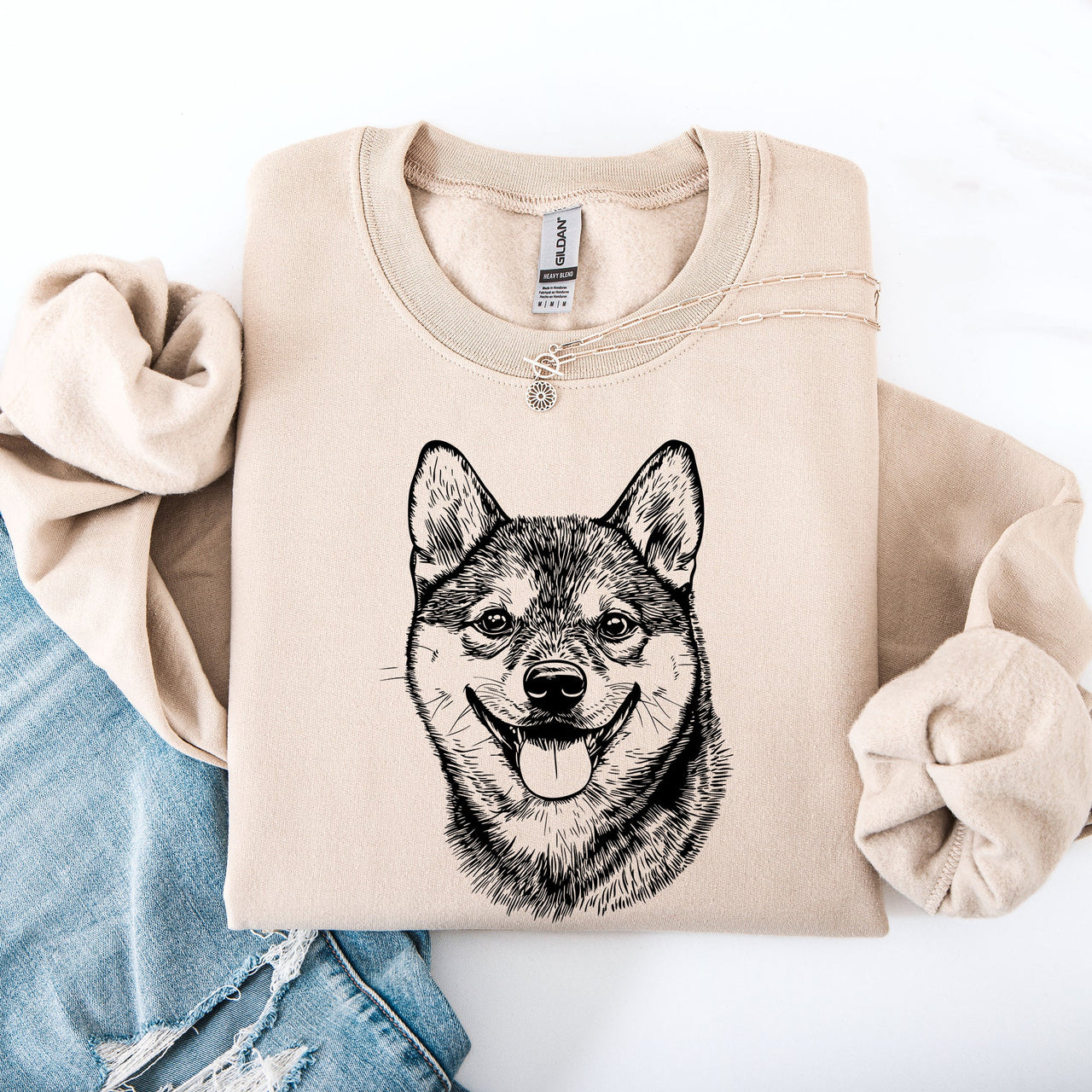 Shiba Inu Pet Lover Graphic Dog Breed Illustration For Dog Enthusiasts Sweatshirt