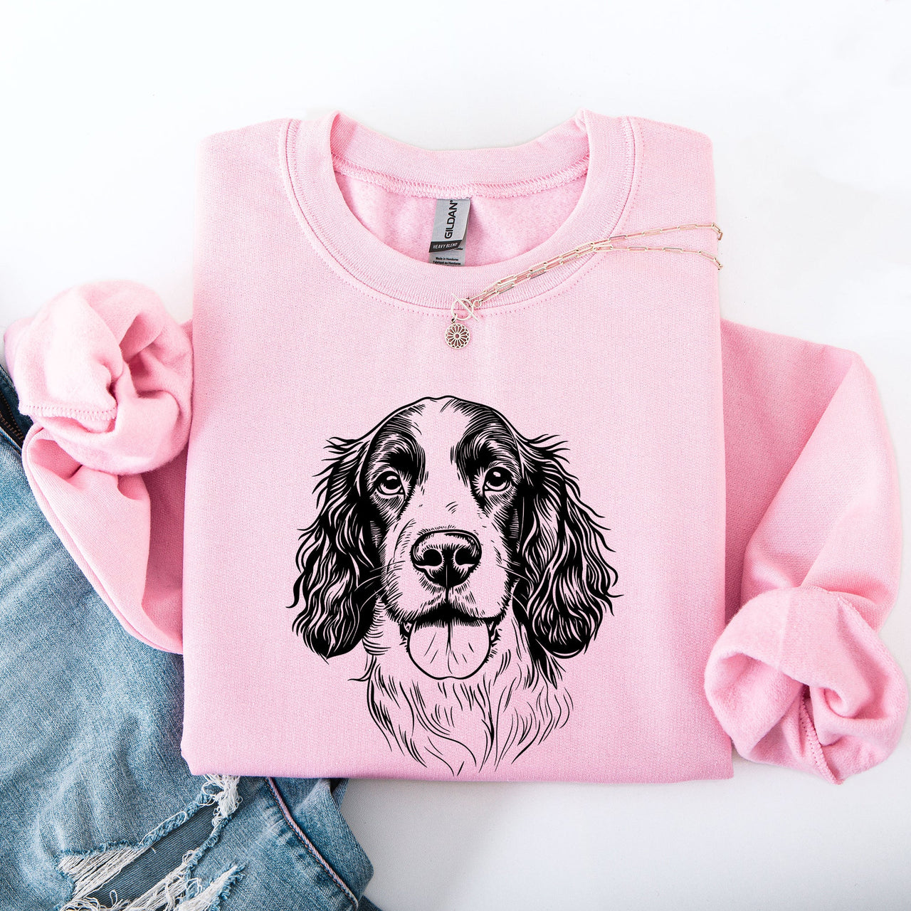 Springer Spaniel Lover Collection Pet Dog Breed Enthusiast Edition Cozy Cotton Blend Sweatshirt