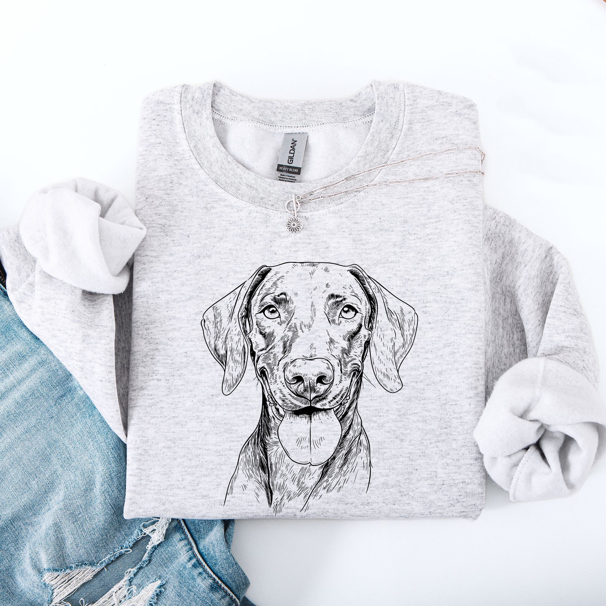 Vizsla Pet Dog Breed Illustration Lover For Dog Owners Vizsla Pride Graphic Sweatshirt