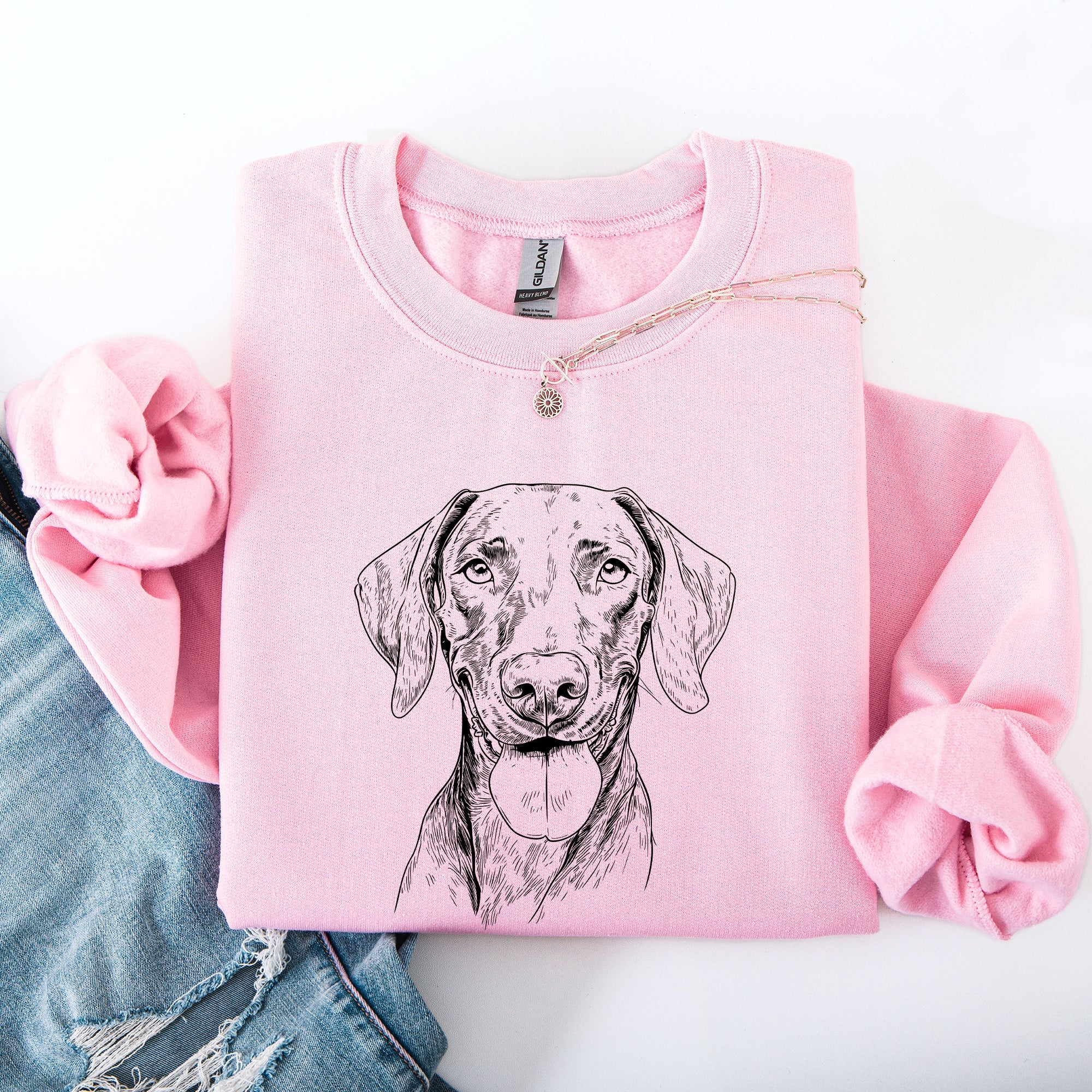 Vizsla Pet Dog Breed Illustration Lover For Dog Owners Vizsla Pride Graphic Sweatshirt