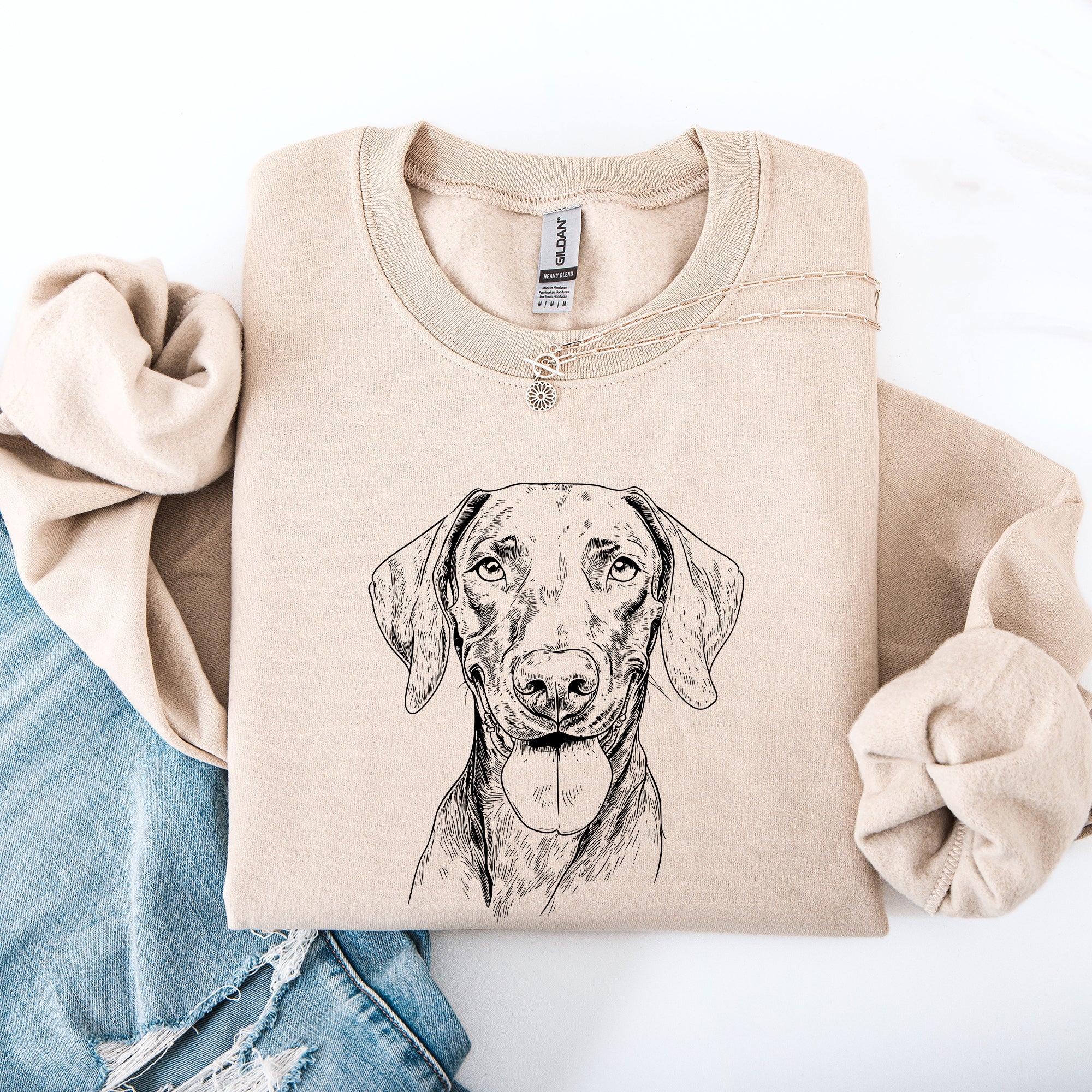 Vizsla Pet Dog Breed Illustration Lover For Dog Owners Vizsla Pride Graphic Sweatshirt