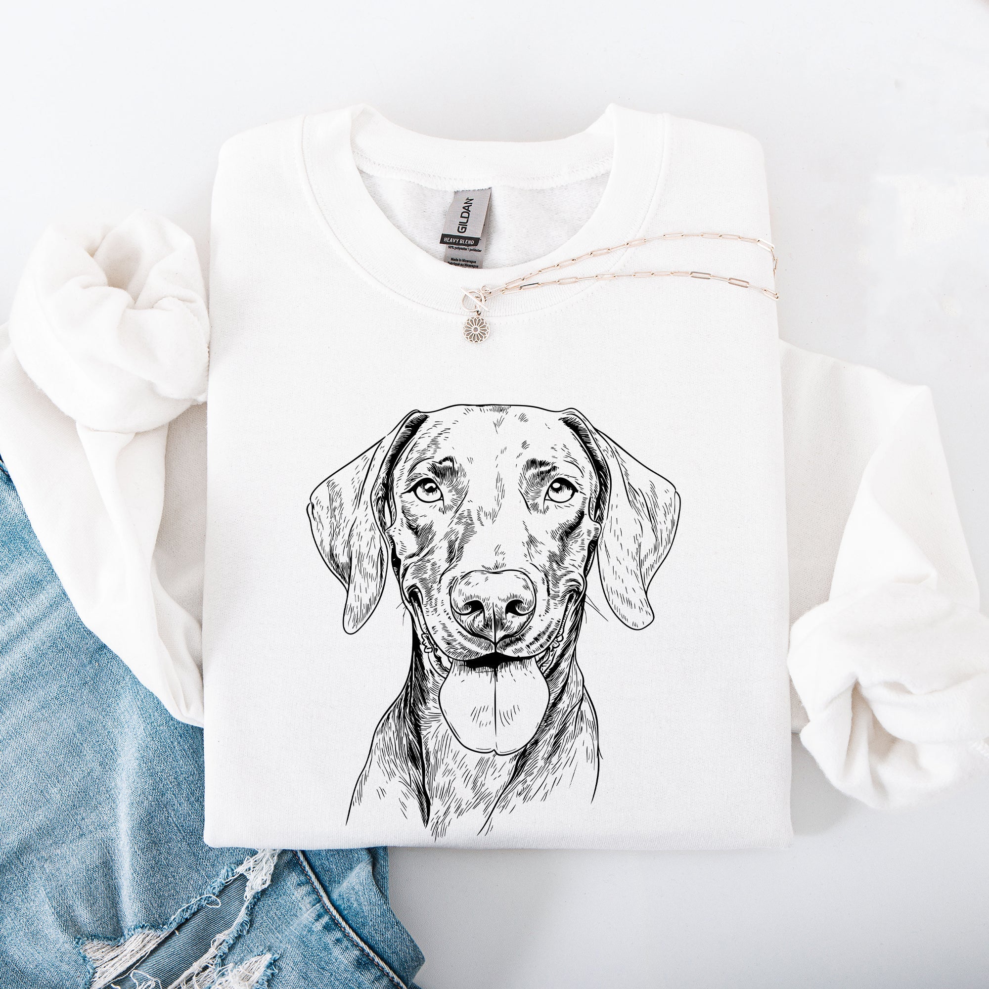 Vizsla Pet Dog Breed Illustration Lover For Dog Owners Vizsla Pride Graphic Sweatshirt