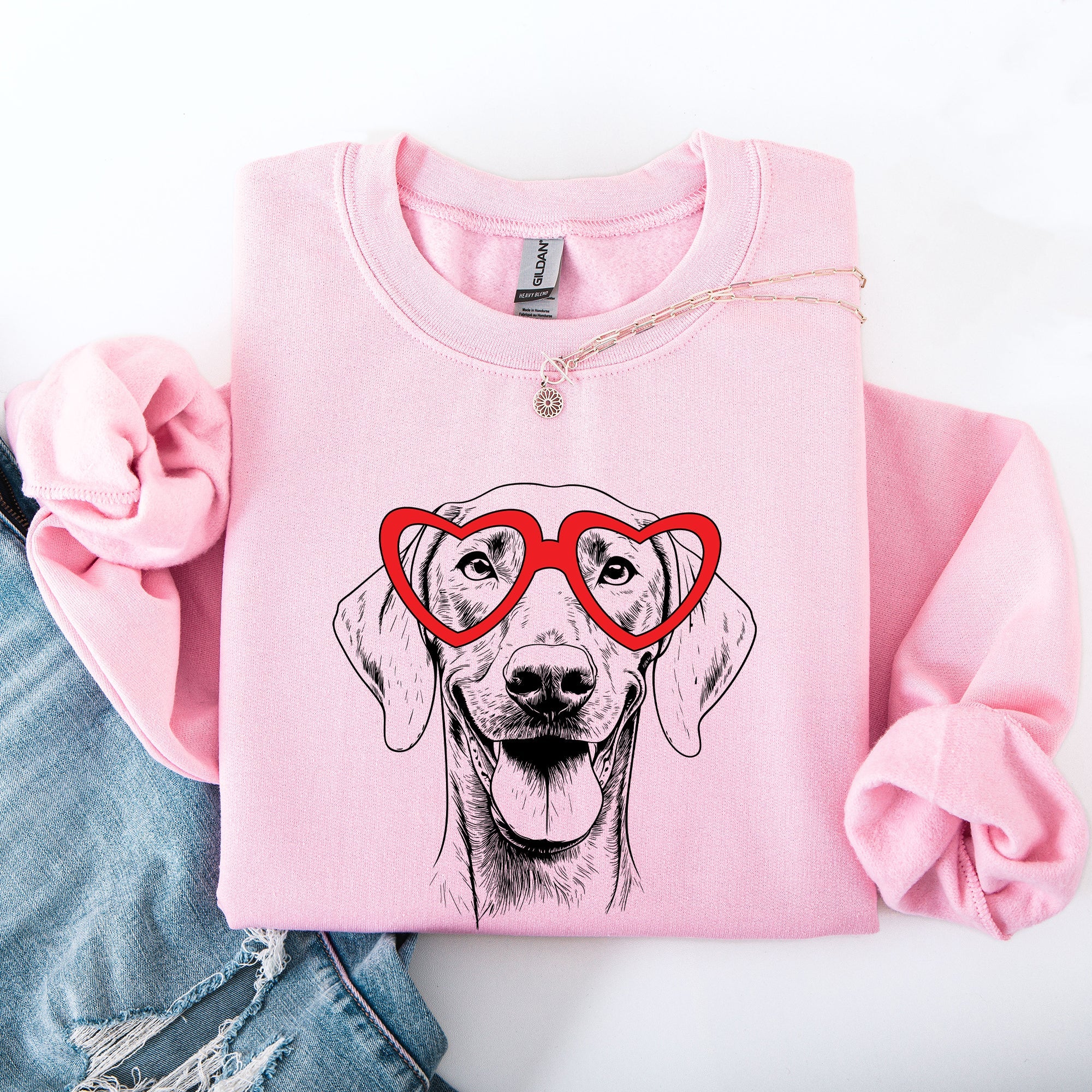 Weimaraner Valentine Graphic For Dog Breed Lovers And Pet Parents Celebrate Loyal Companions Sweatshirt